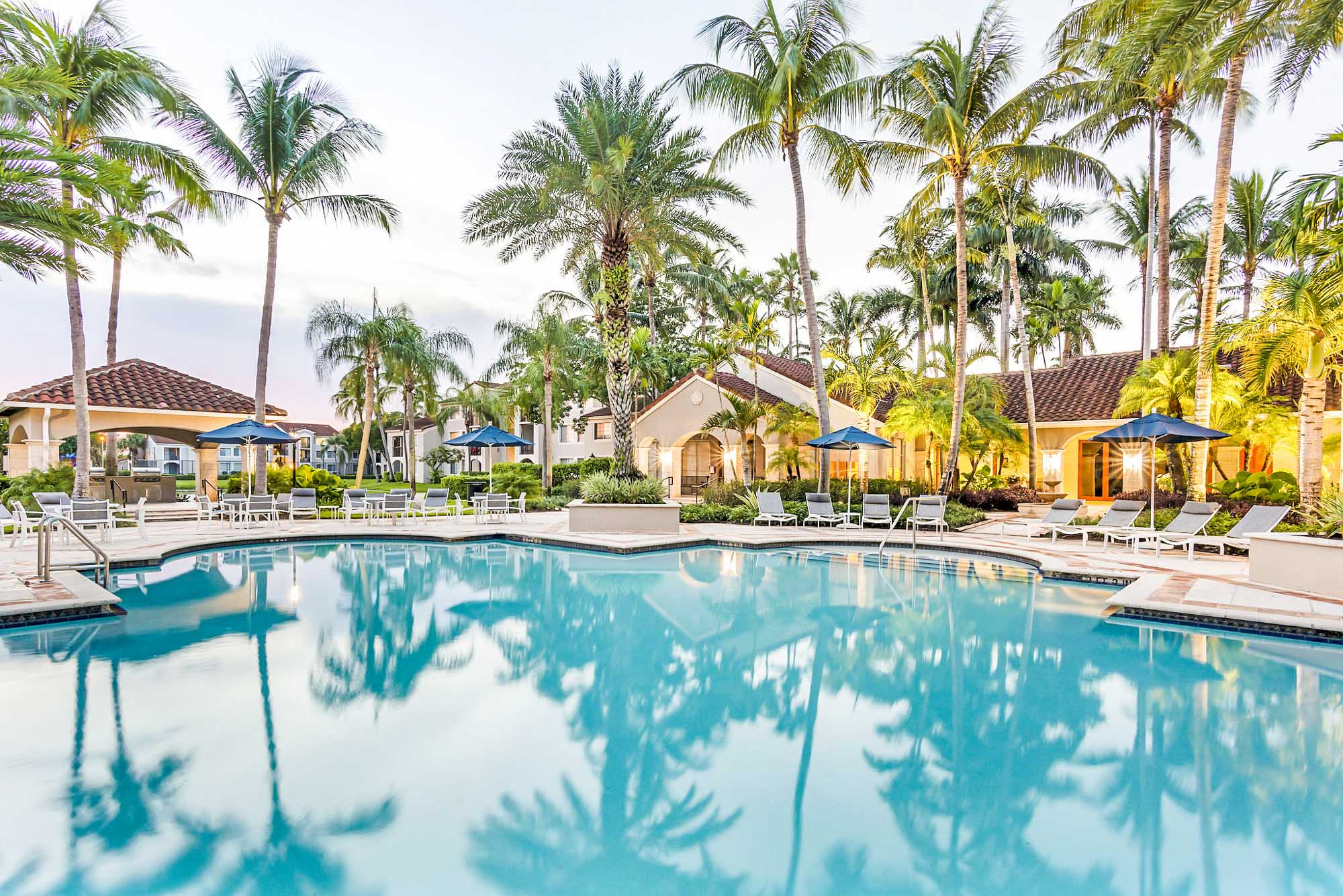 A pool at the Miramar Lakes apartments in Fort Lauderdale, FL
