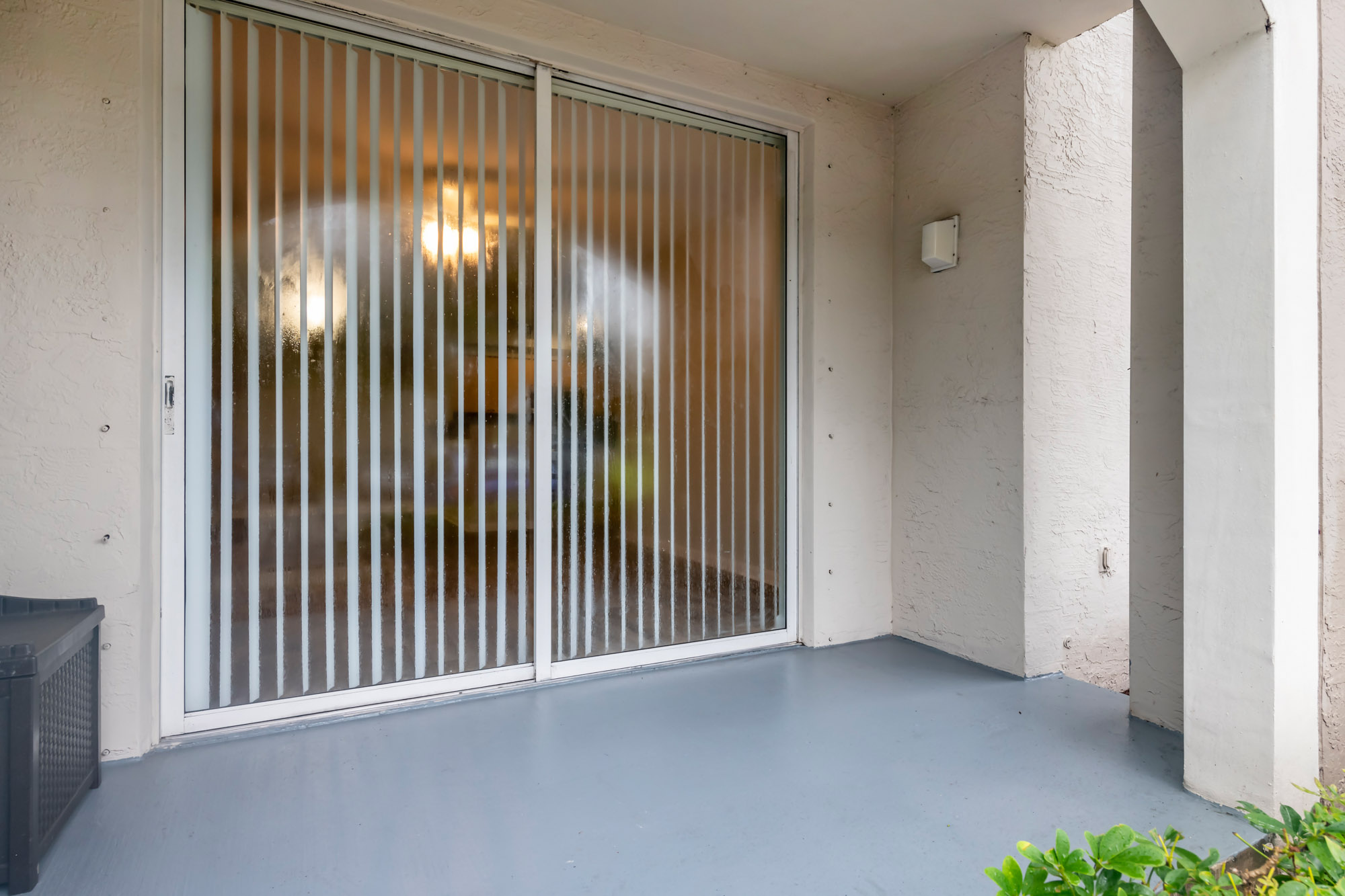A patio in a Miramar Lakes apartment in Fort Lauderdale, FL