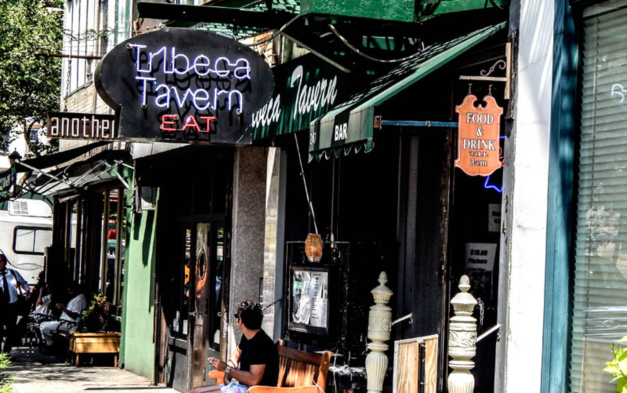 The storefront for Tribeca Tavern by 111 Worth apartments in New York, NY.