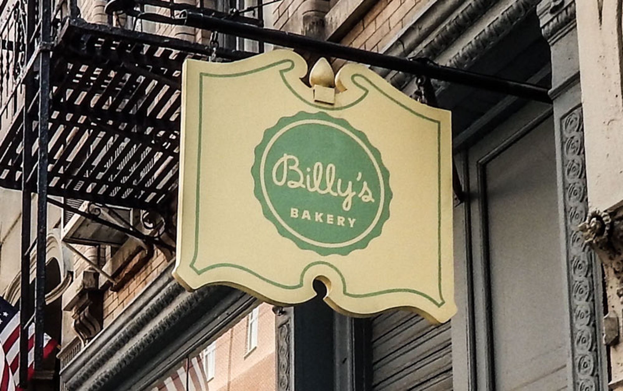 The sign for Billy's Bakery by 111 Worth apartments in New York, NY.