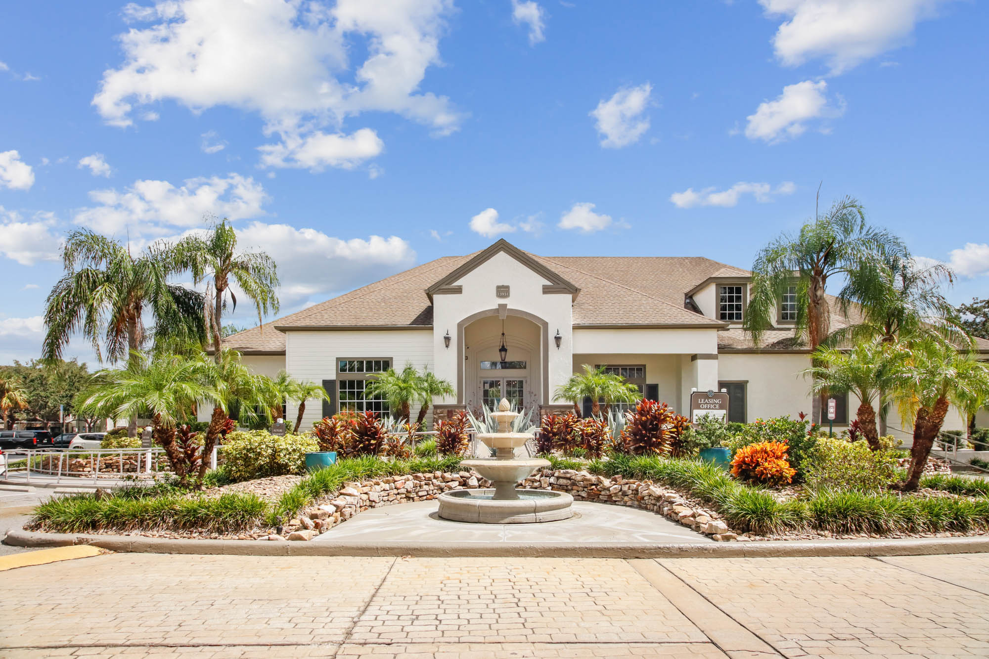 The clubhouse at Osprey Links at Hunter's Creek apartments in Orlando, Florida.