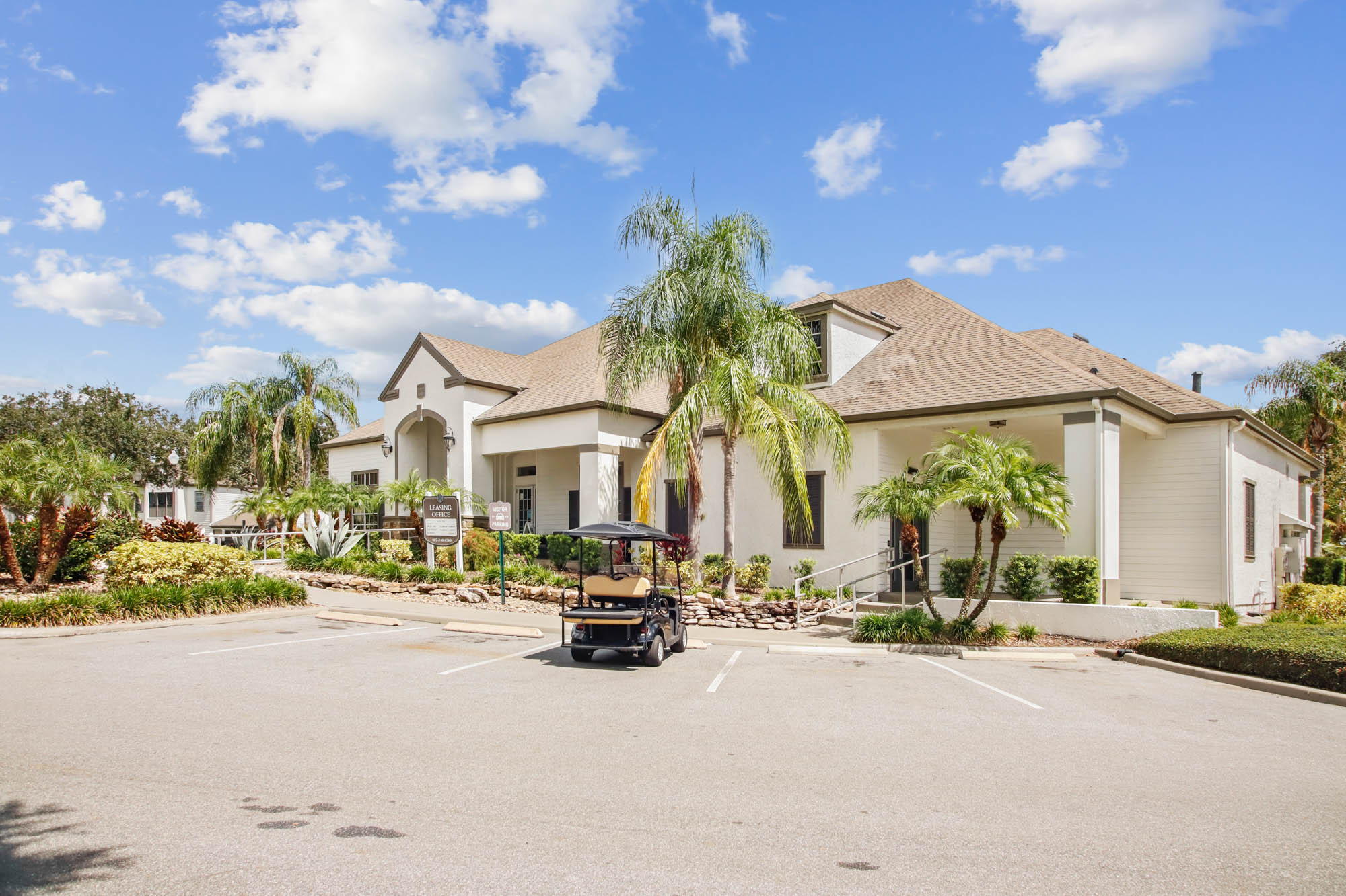 The clubhouse at Osprey Links at Hunter's Creek apartments in Orlando, Florida.