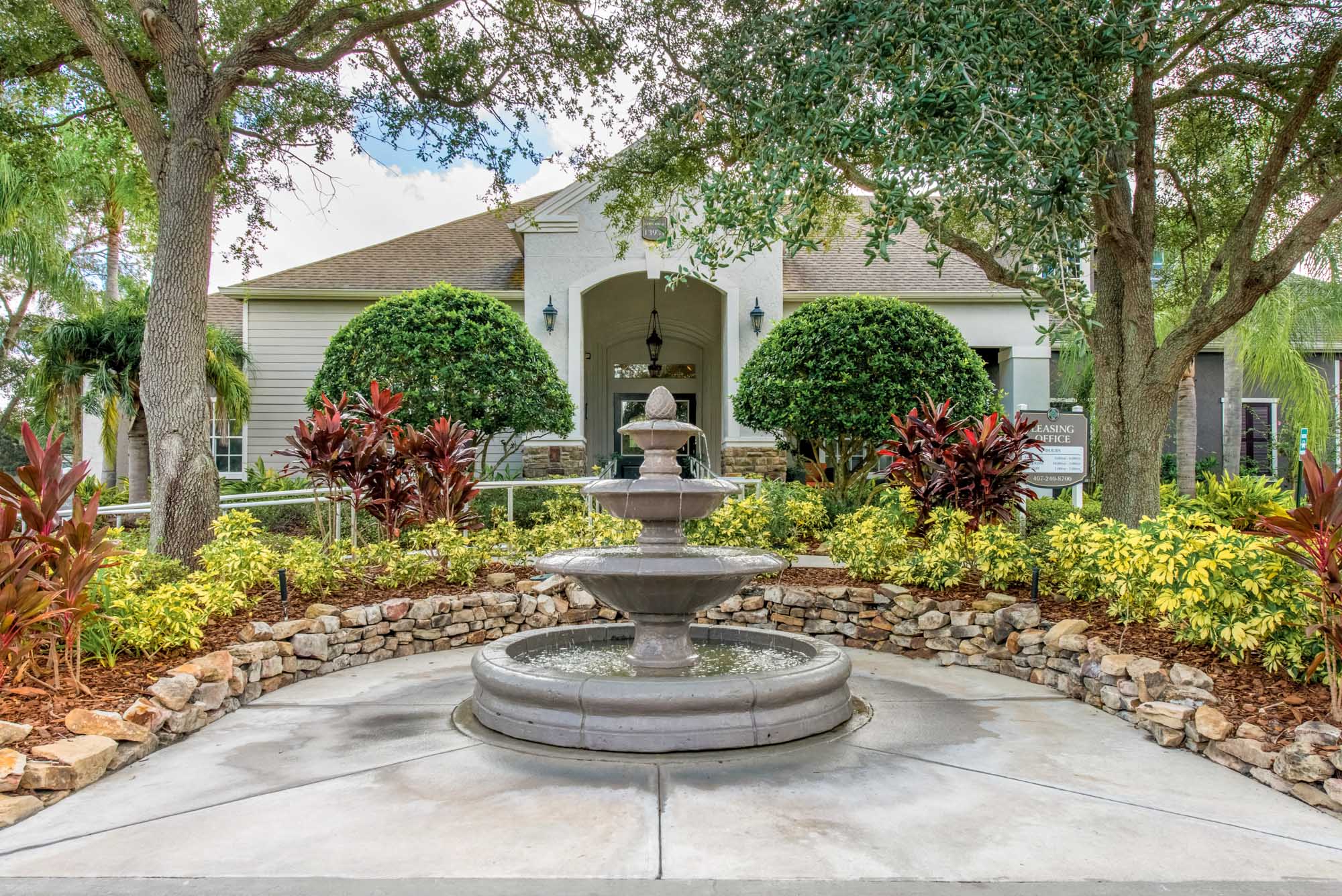 The clubhouse at Osprey Links at Hunter's Creek apartments in Orlando, Florida.