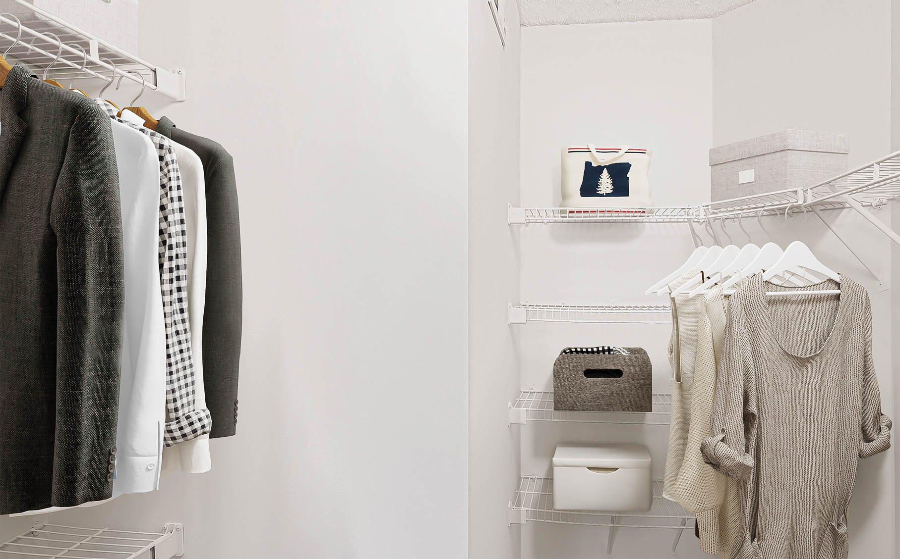 A closet at Sabal Pointe apartments in South Florida