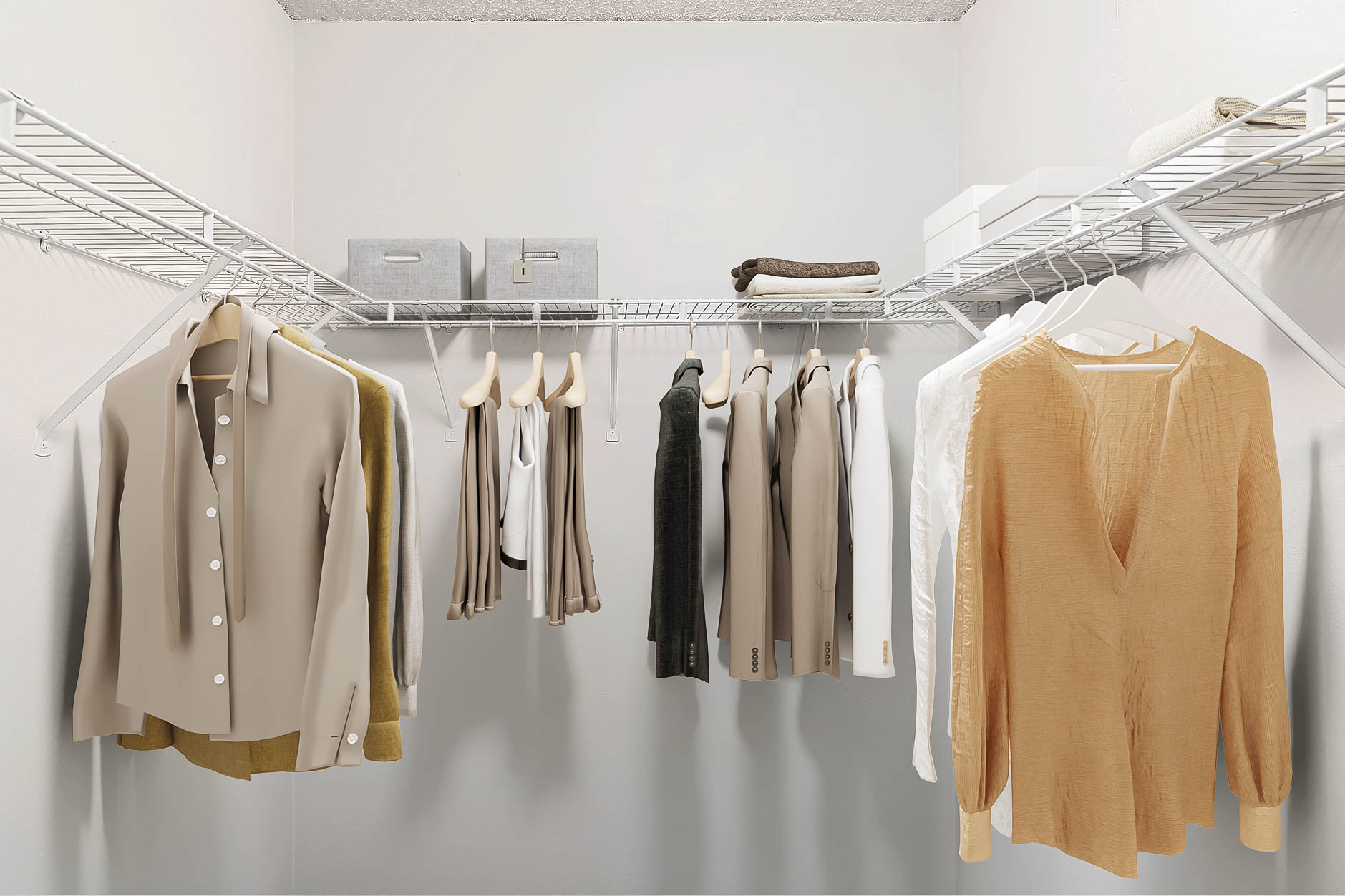 A closet at Sabal Pointe apartments in South Florida
