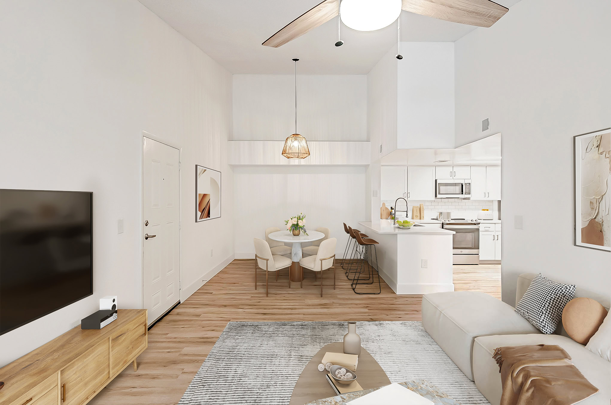 A living space at Sabal Pointe apartments in South Florida