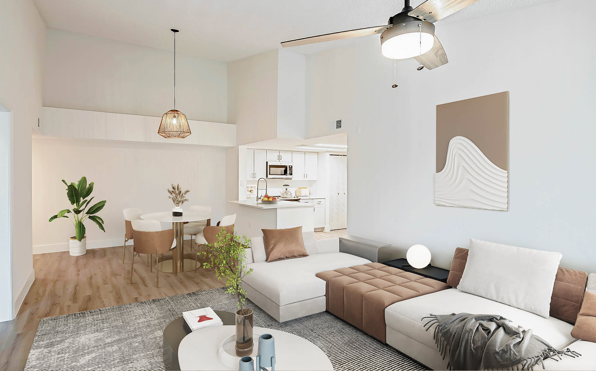 A living space at Sabal Pointe apartments in South Florida