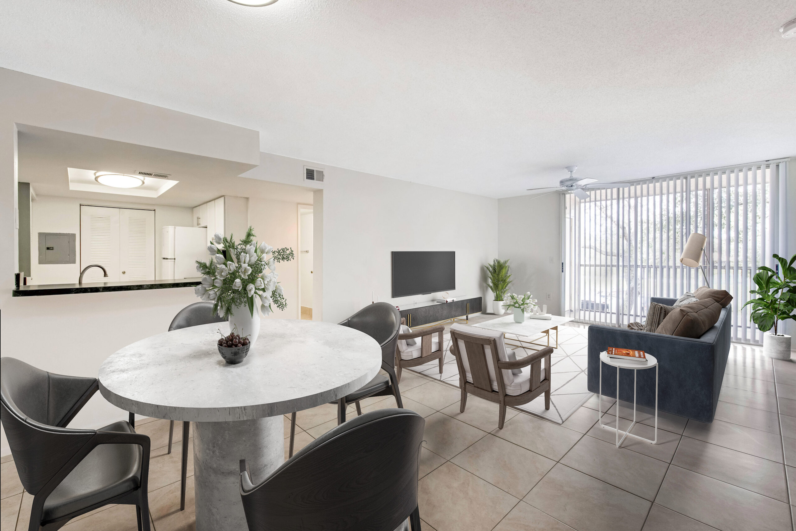 A living space at Sabal Pointe apartments in South Florida