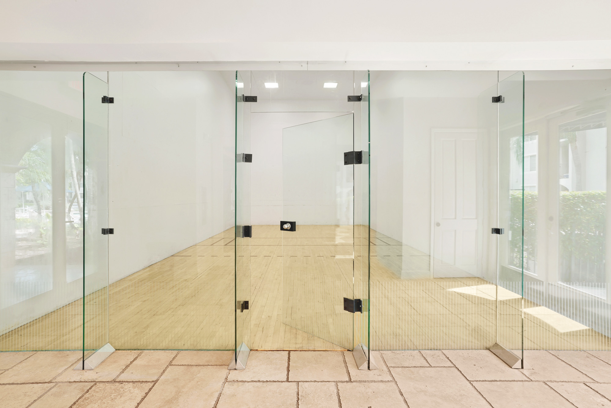 The racquetball court at Miramar Lake in Fort Lauderdale, FL.