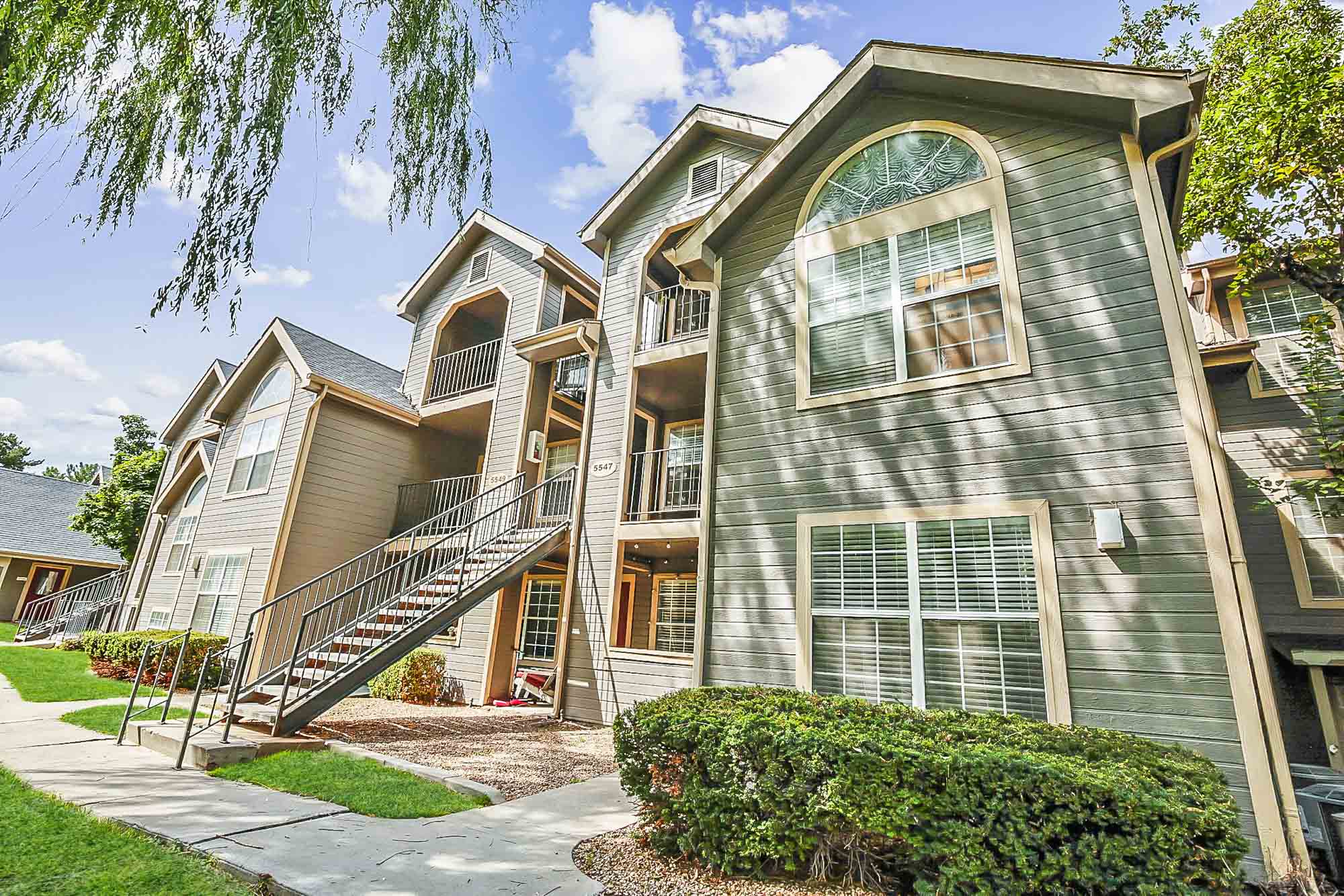 The exterior of a building at Stillwater apartments in Murray, Utah.