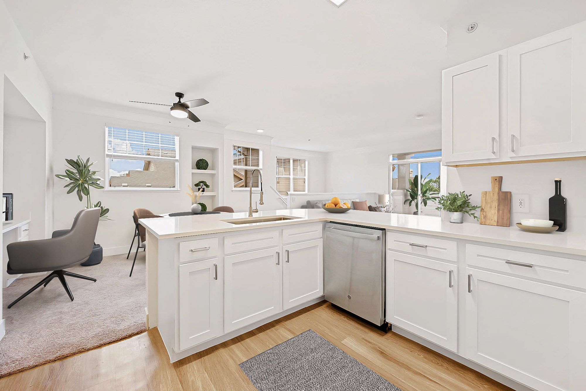 The kitchen in an apartment at The Village at Legacy Ridge near Denver, Colorado.