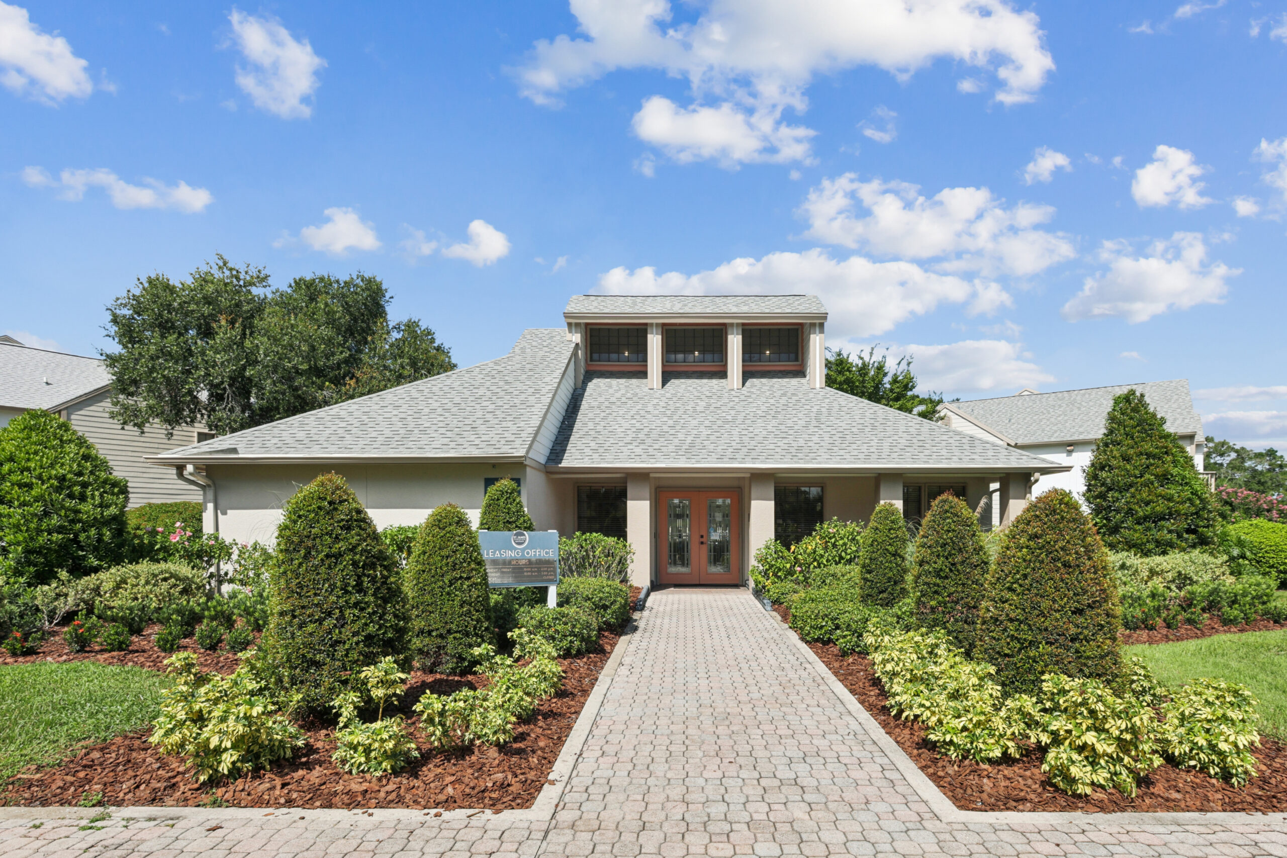 Welcoming leasing office at St James Crossing