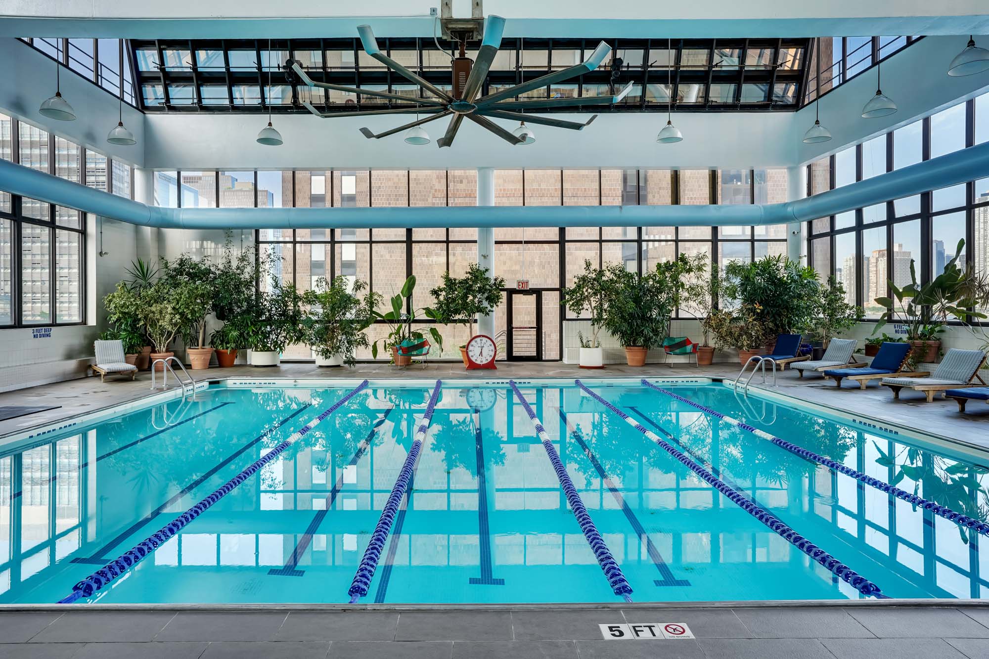 The indoor pool at Waterside Plaza apartments in Manhattan.