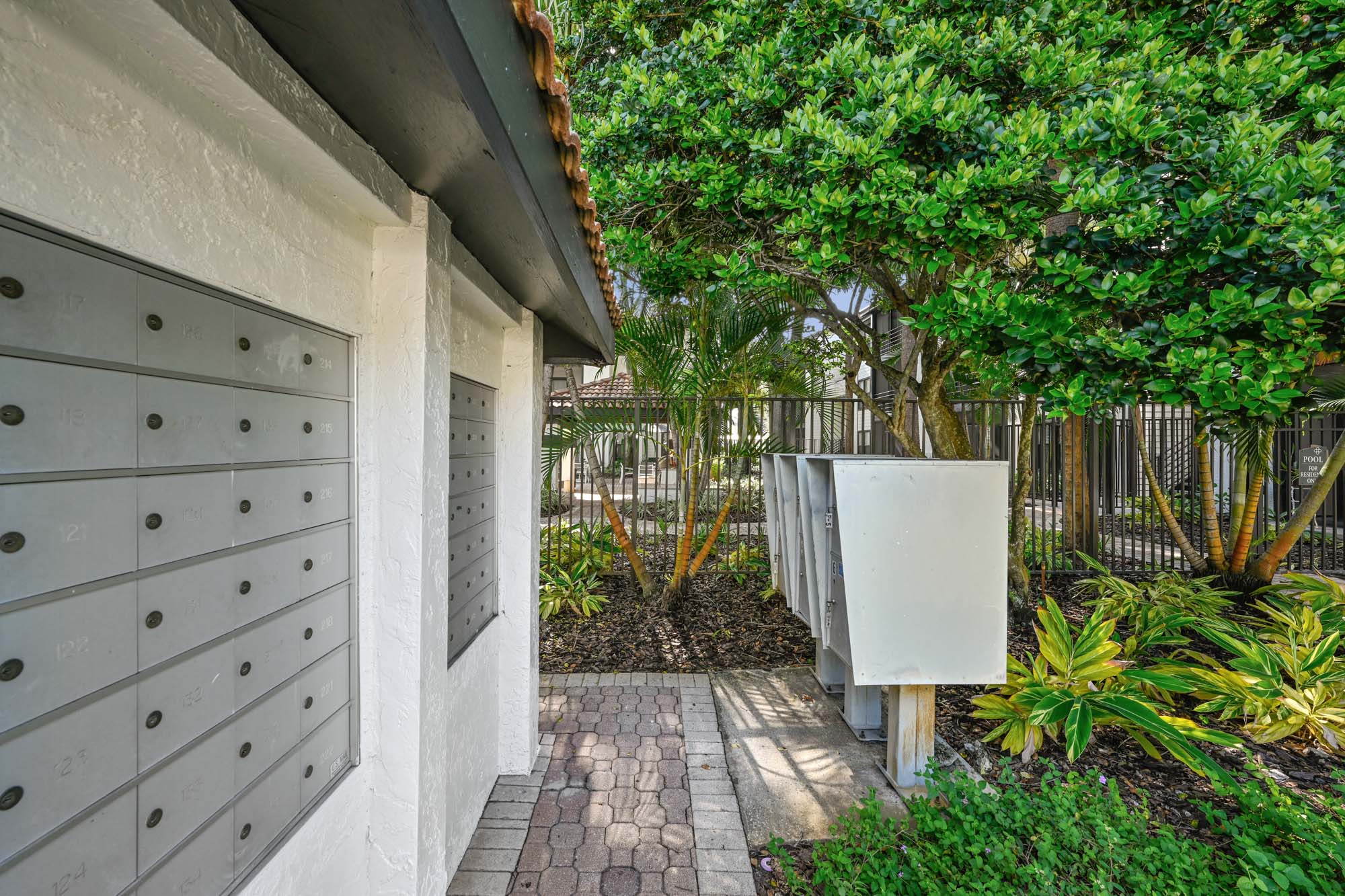 The mail boxes at South Pointe apartments in Tampa, Florida.