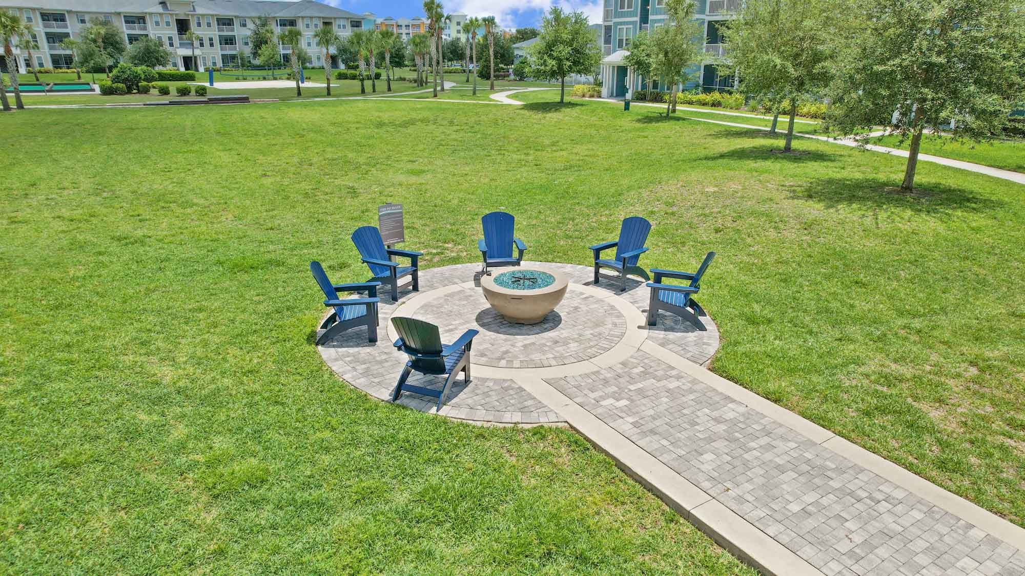 The fire pits at Domain apartments in Kissimmee, Florida.