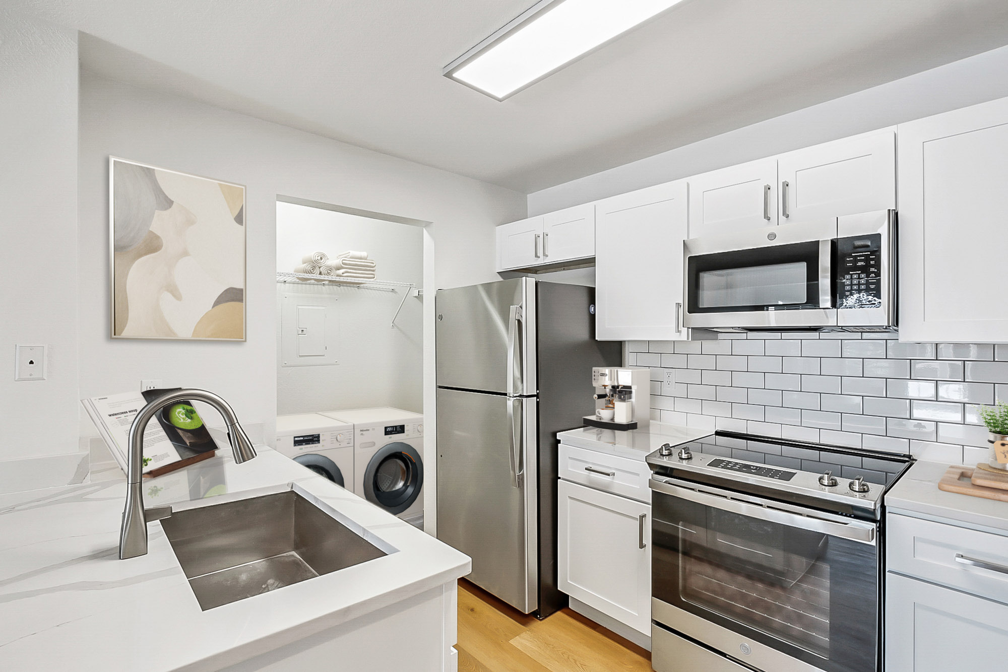 The kitchen in an apartment at Stillwater near Salt Lake City, Utah.