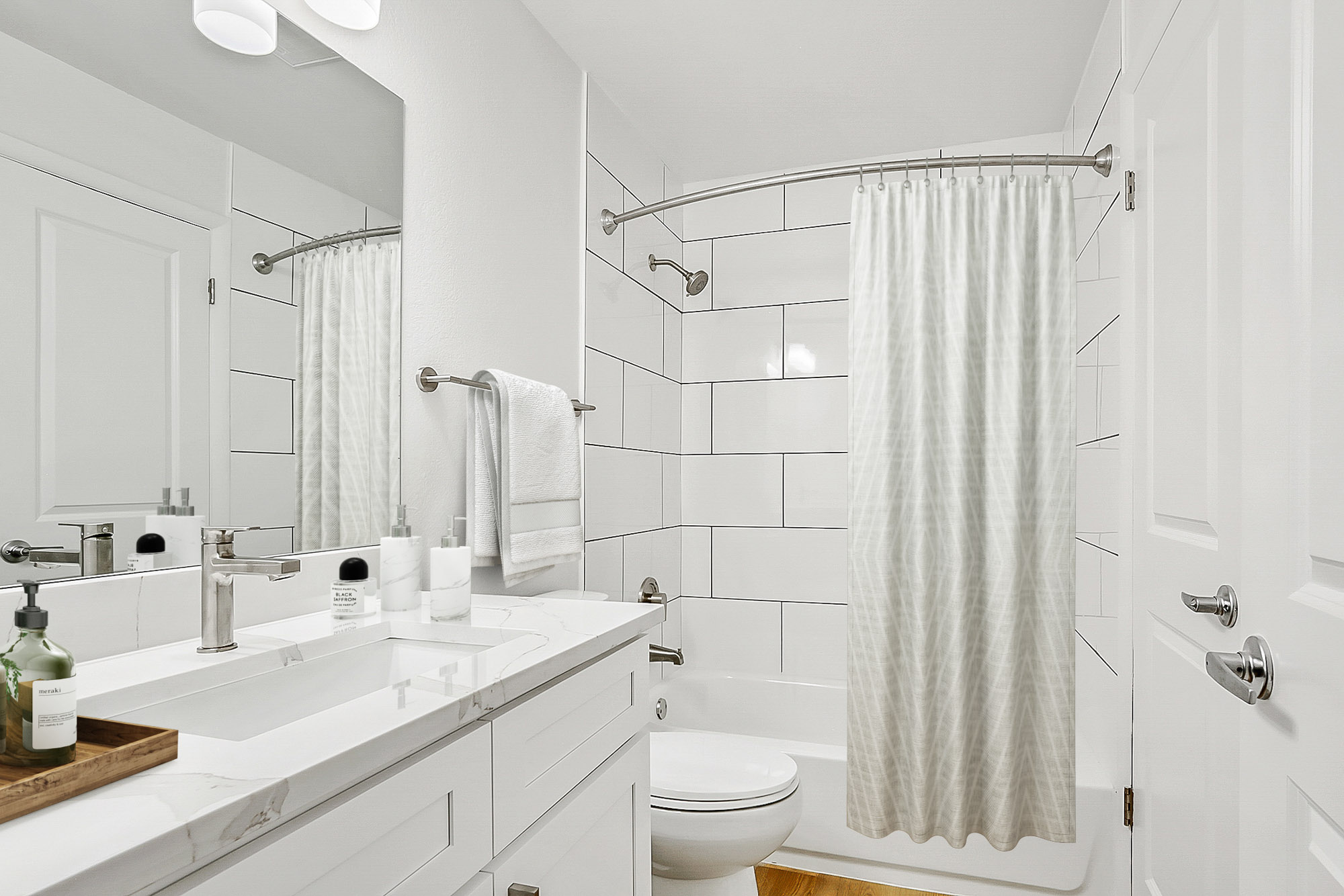 The bathroom in an apartment at Stillwater near Salt Lake City, Utah.