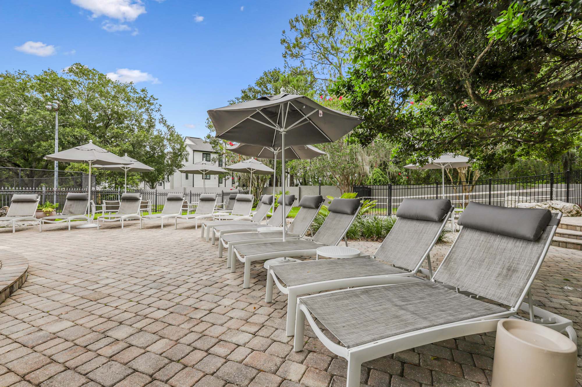 The pool at Oak Ramble apartments in Tampa, FL.