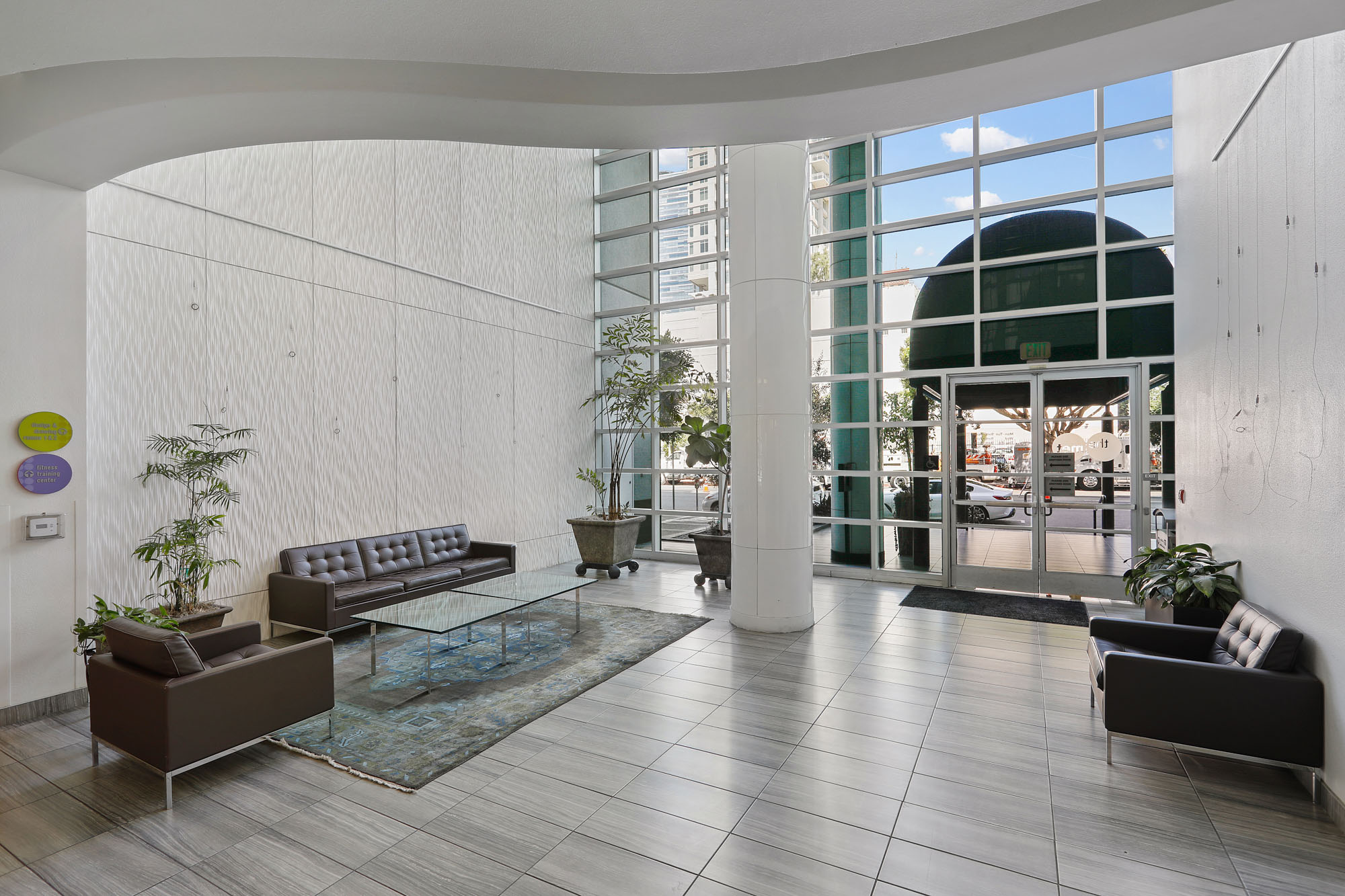 The Lobby at The Met apartments in downtown Los Angeles, California.