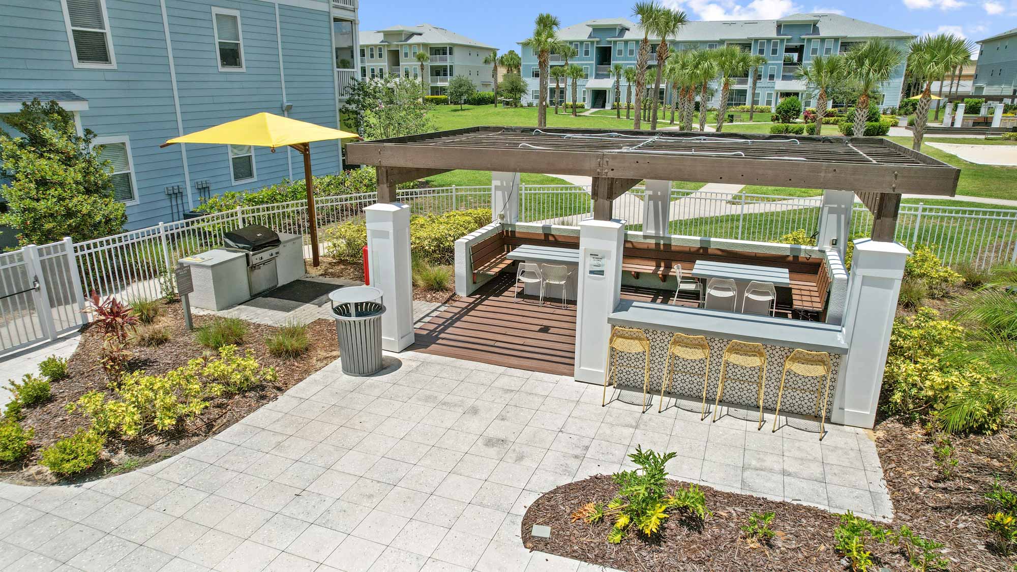 The grilling station at Domain apartments in Kissimmee, Florida.