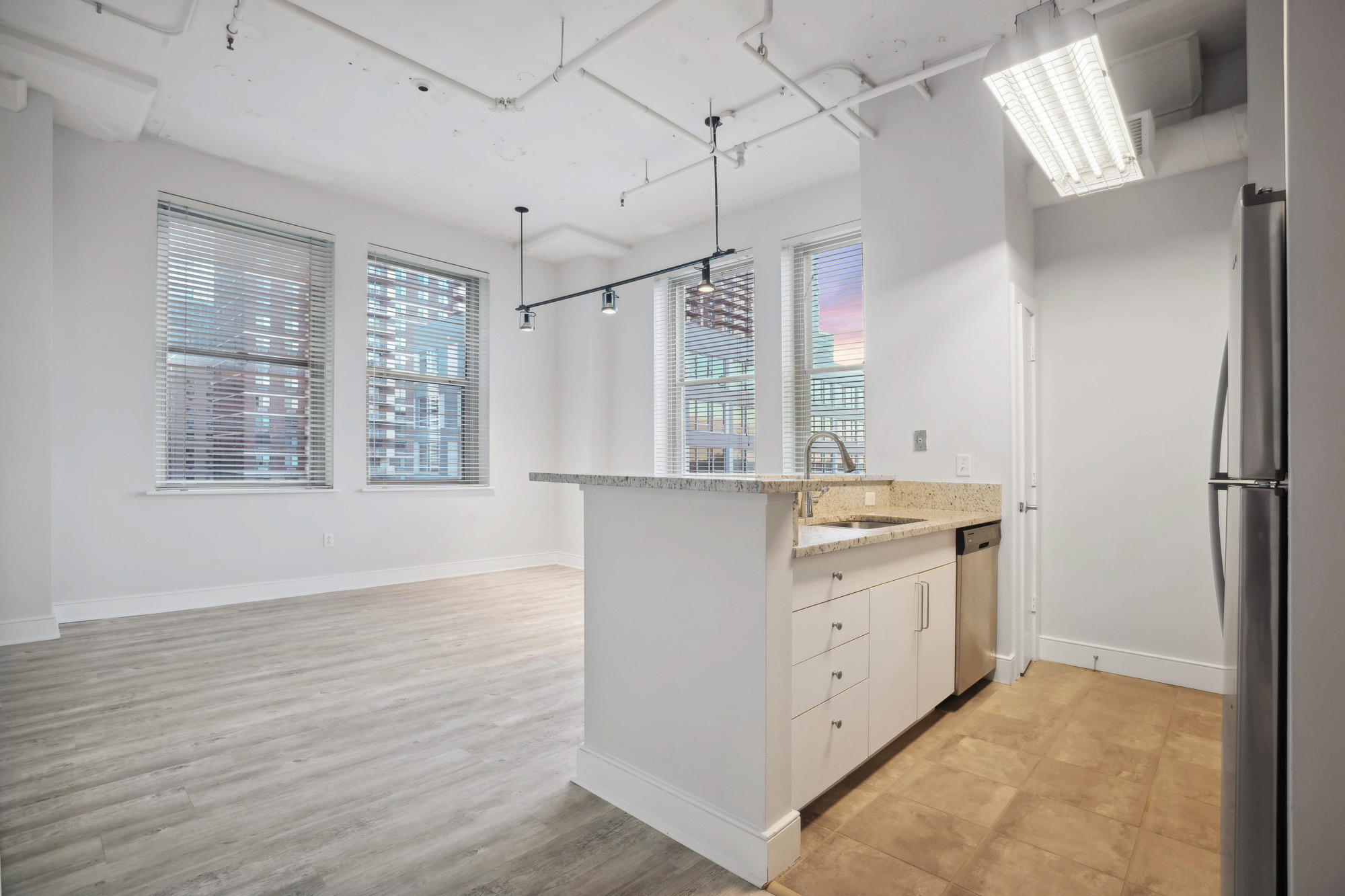 Living area at The Lofts at 1835 Arch in Philadelphia, PA