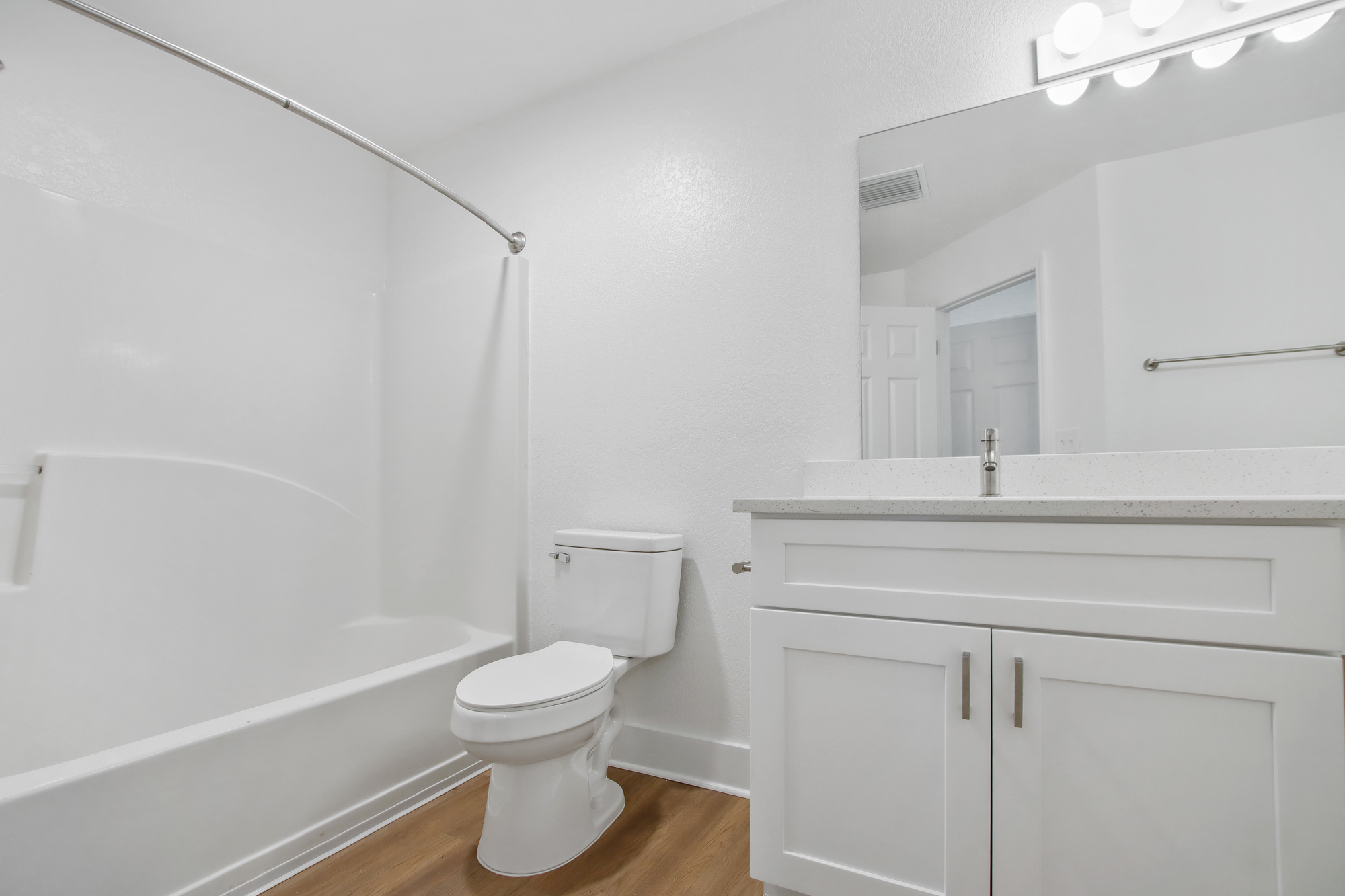 The bathroom in an apartment at Osprey Links at Hunter's Creek in Orlando, Florida.