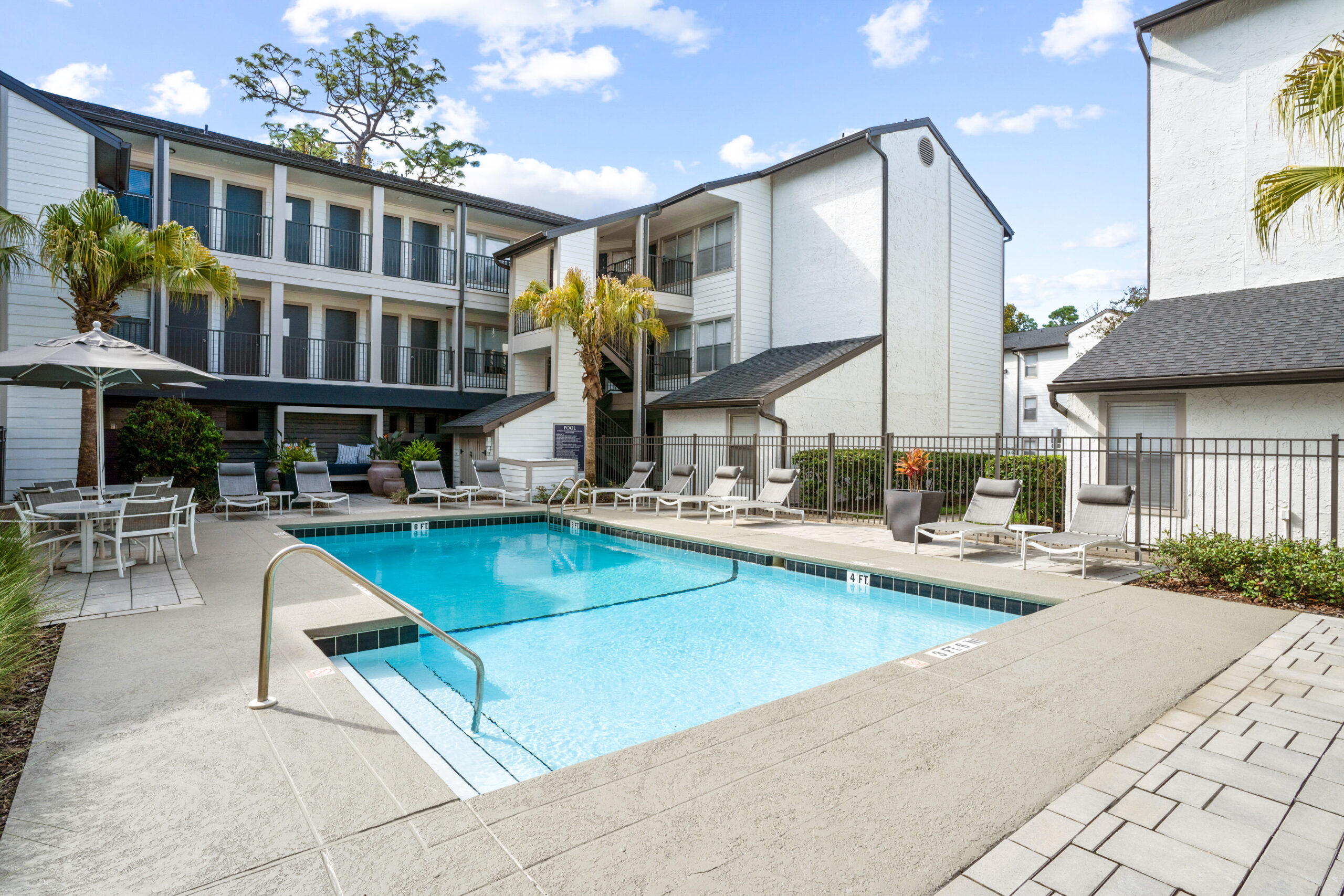 The pool at Brookwood Club apartments in Jacksonville, FL.