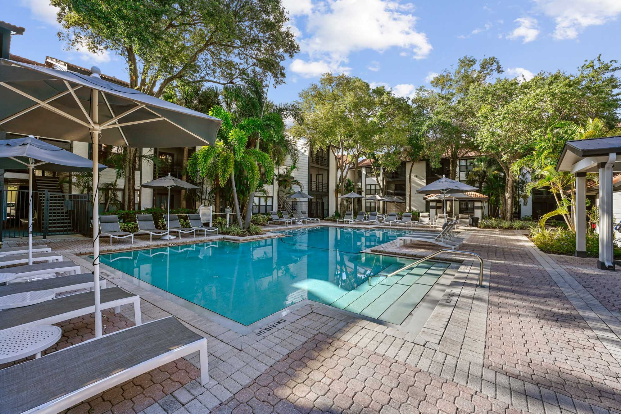 The pool at South Pointe apartments in Tampa, Florida.