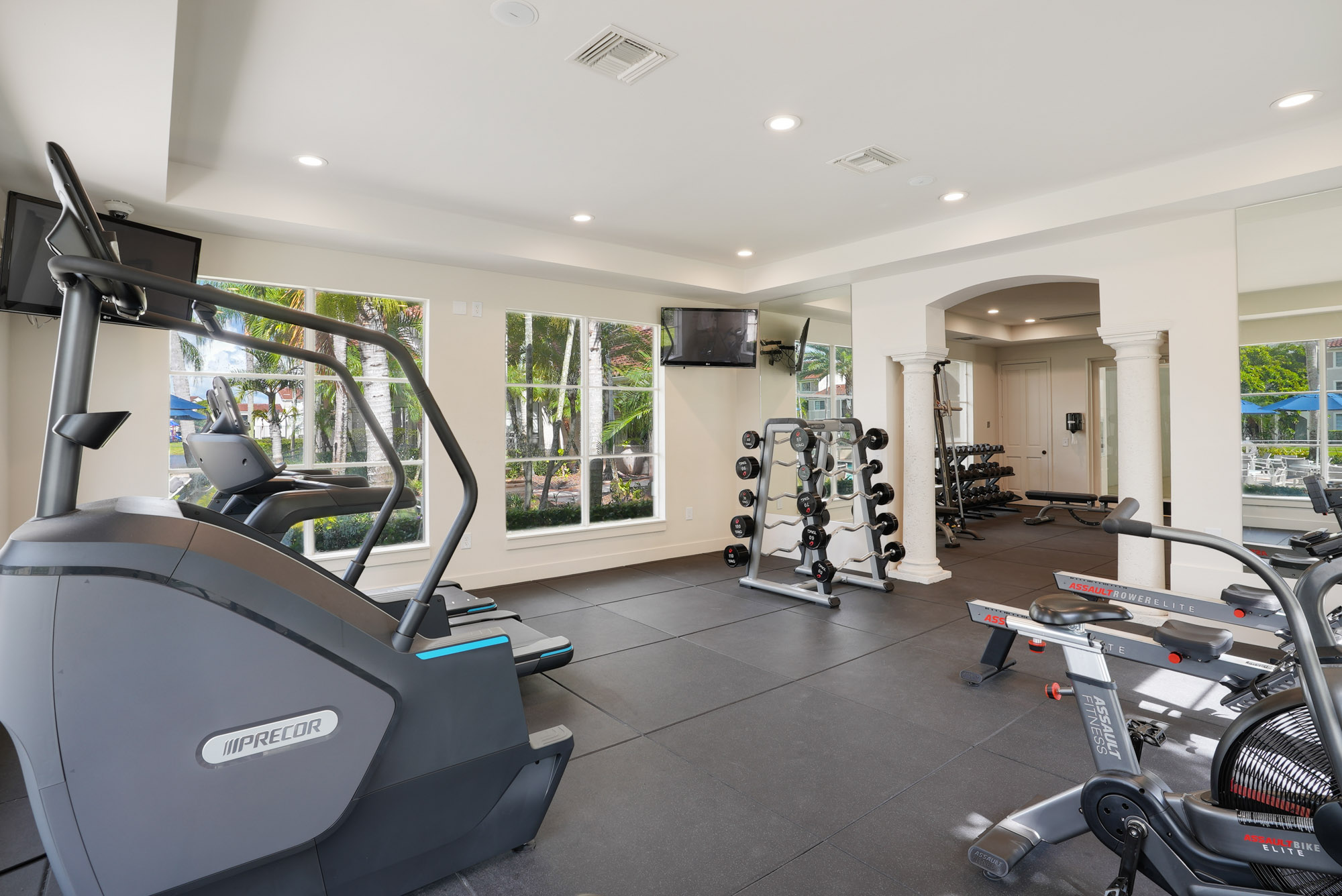 The fitness center at Miramar Lake in Fort Lauderdale, FL.