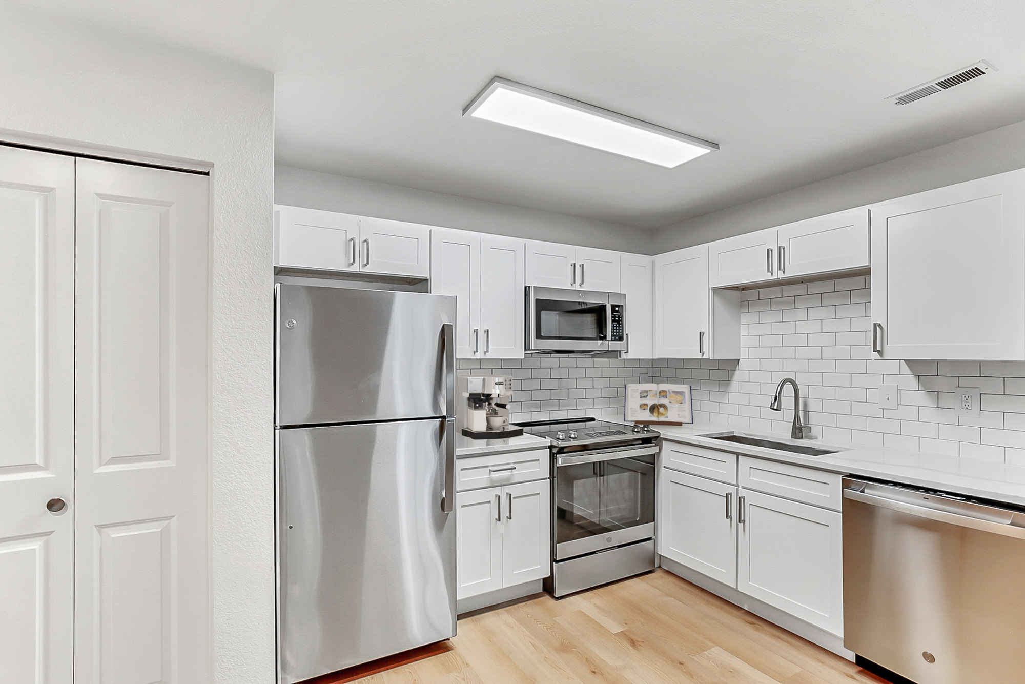 The kitchen in an apartment at Stillwater near Salt Lake City, Utah.