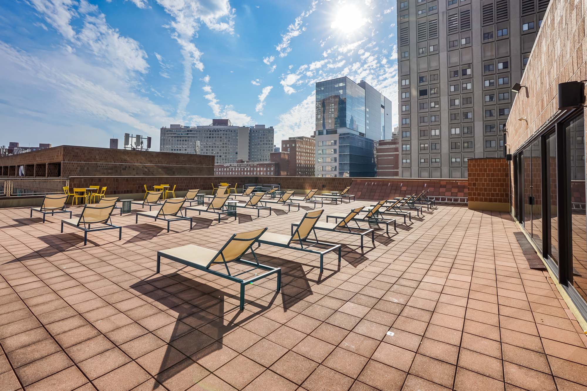 A sundeck at Waterside Plaza apartments in Manhattan.