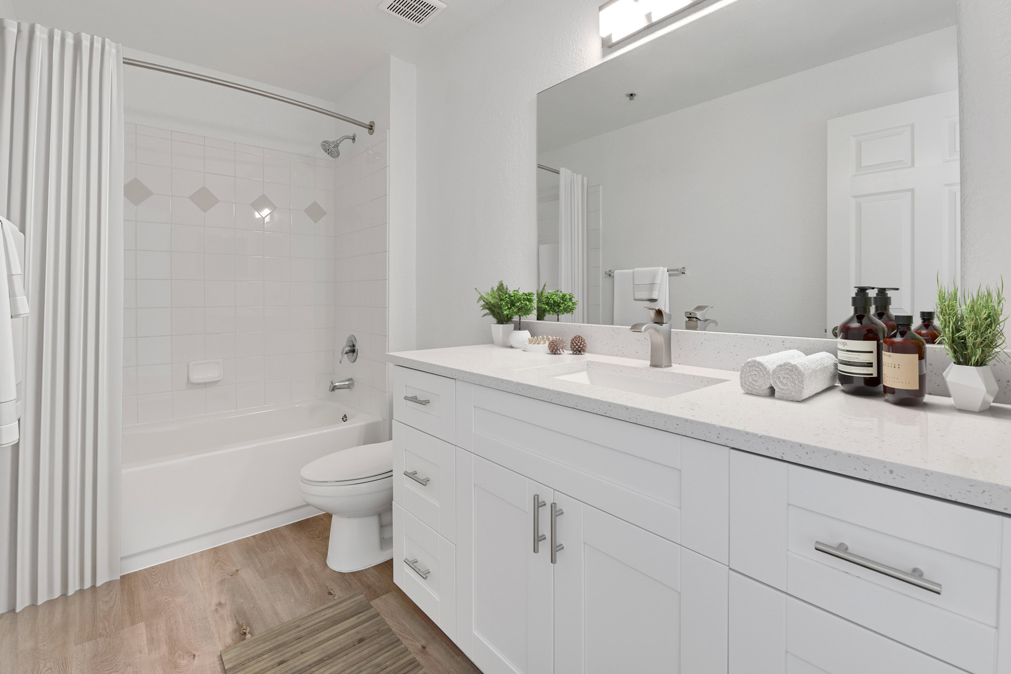 A bathroom at Solano at Miramar FL apartments in Miramar South Florida