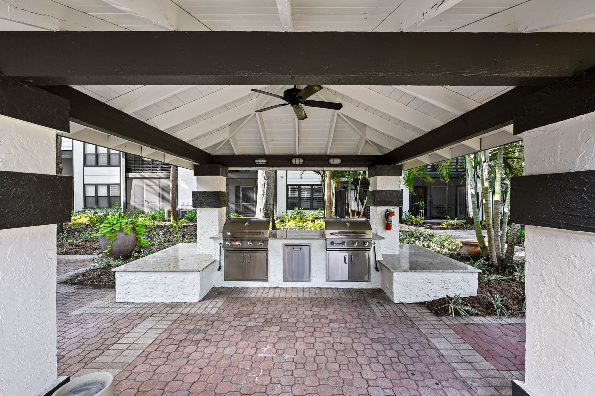 The grilling stations at South Pointe apartments in South Tampa, Florida.