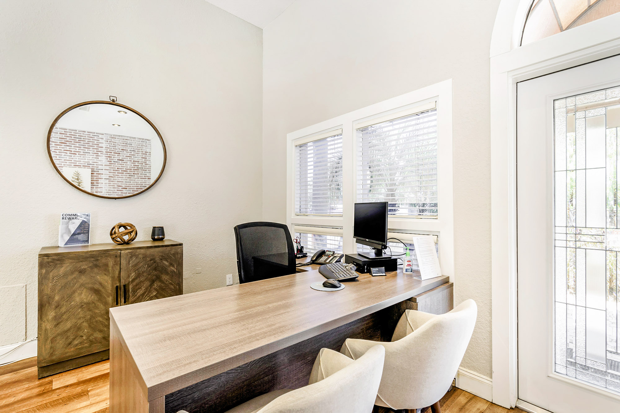 The leasing office at South Pointe apartments in South Tampa, Florida.
