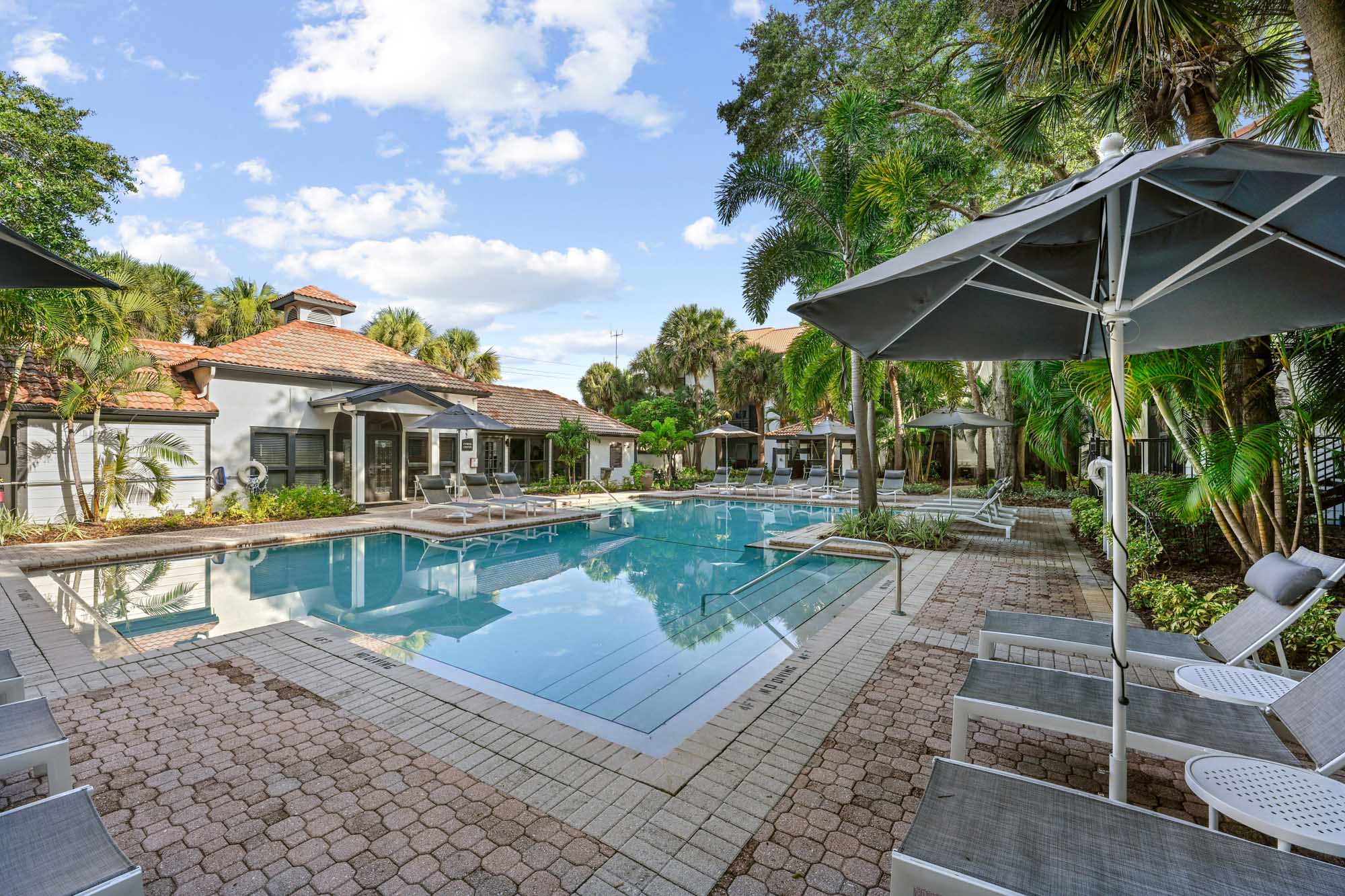 The pool at South Pointe apartments in South Tampa, Florida.