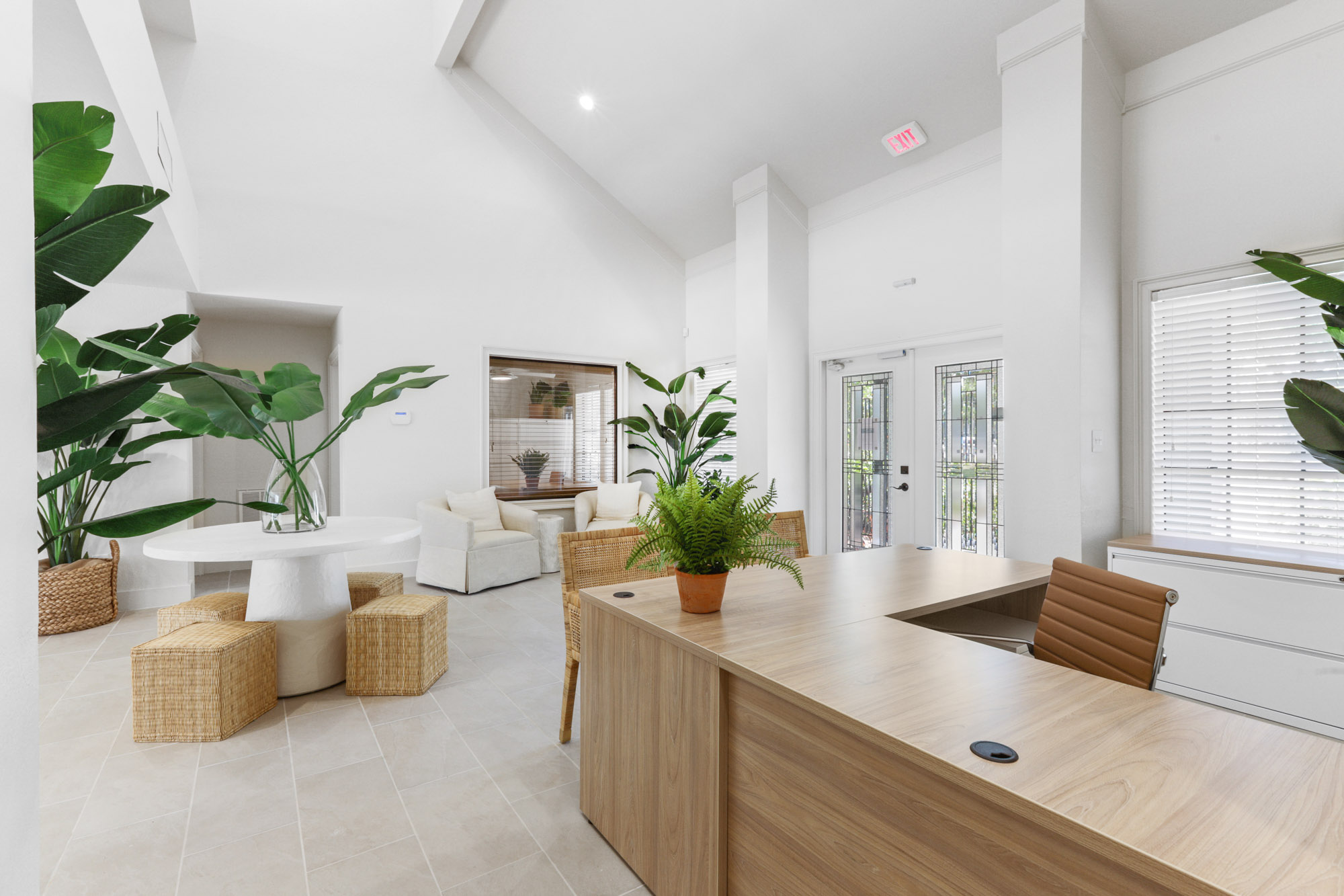 The clubhouse lounge at St. James Crossing apartments in North Tampa, Florida.