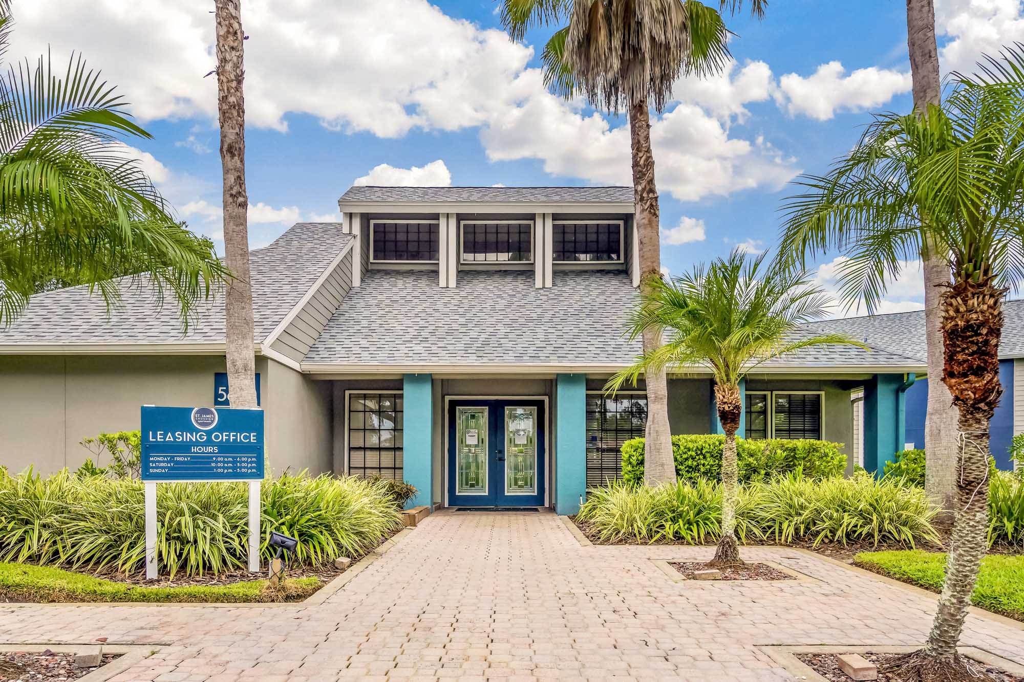 A leasing office at the St. James Crossing apartment in Carrollwood, FL