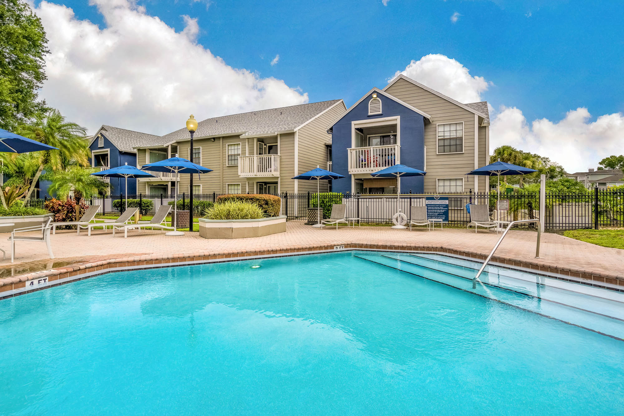 The pool at St. James Crossing apartments in North Tampa, Florida.