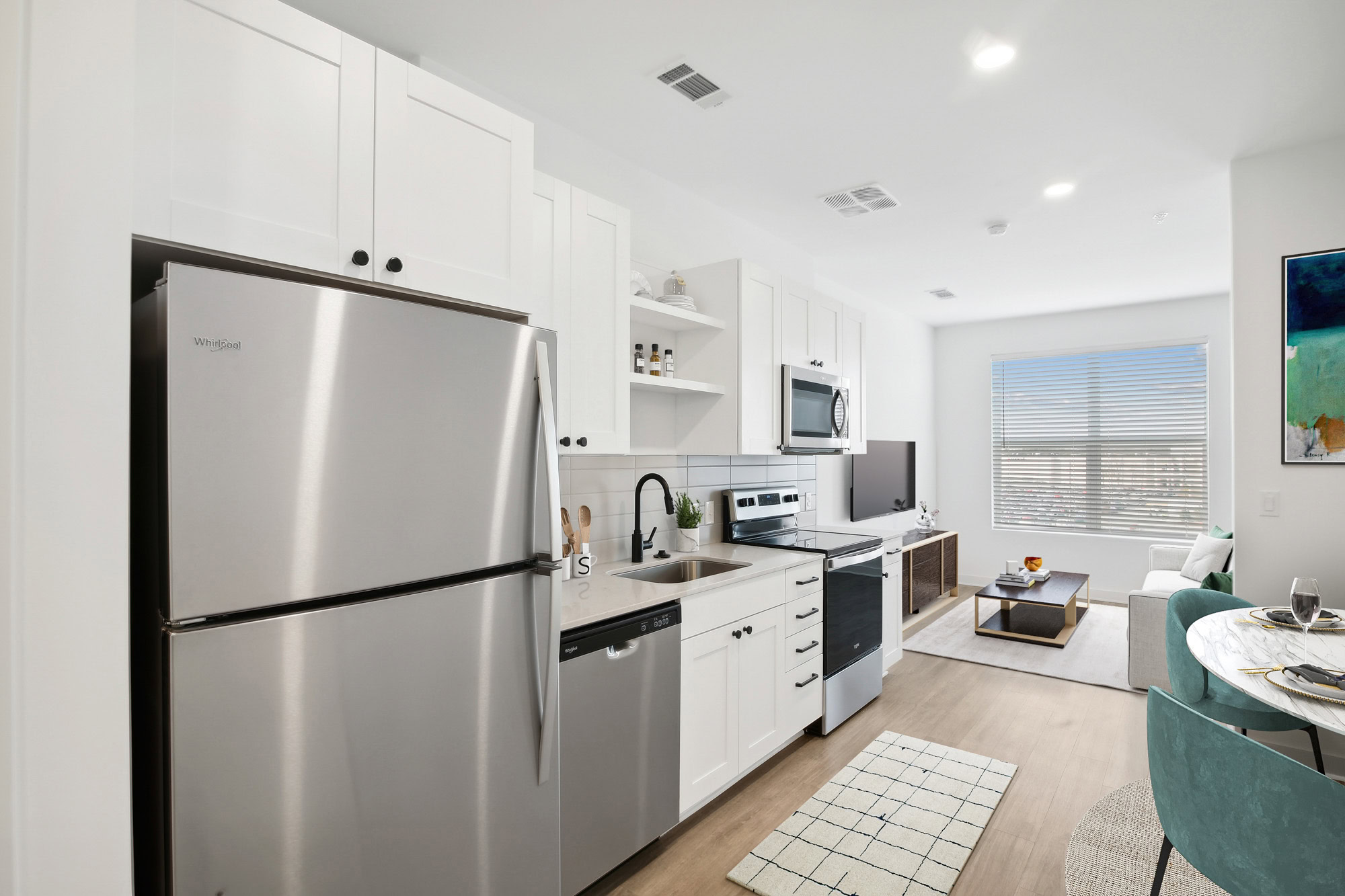 A kitchen in a Tallulah apartment in Cumberland, GA