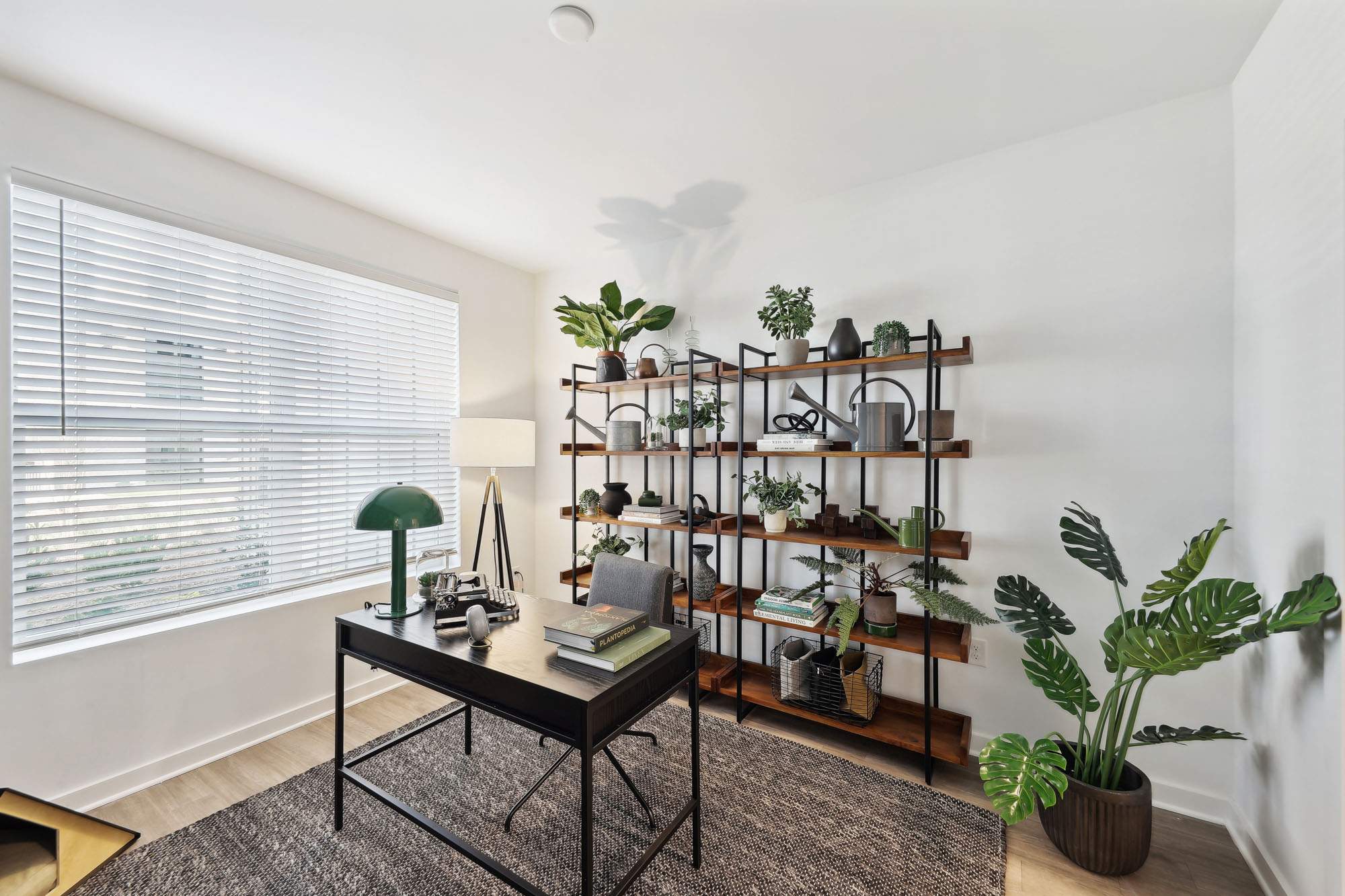 An office study in a Tallulah apartment in Cumberland, GA