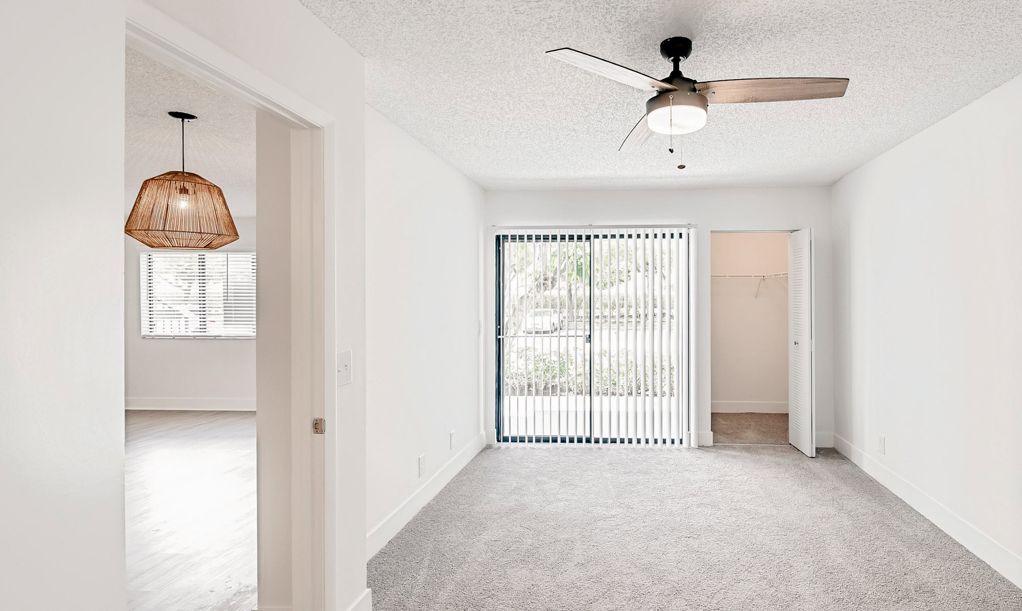The interior of a living area at The Reserve at Ashley Lake apartments.