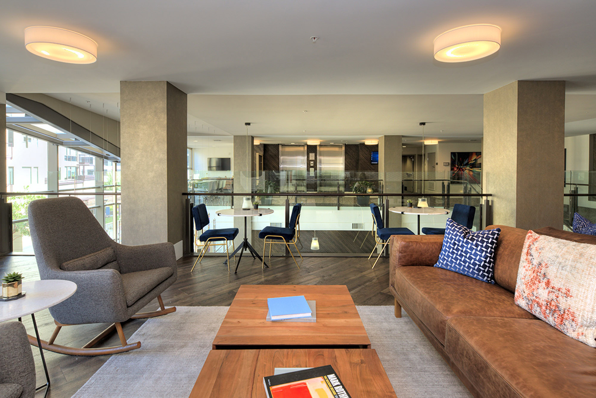 A coworking space at The Village Residences new apartments in Mountain View, CA