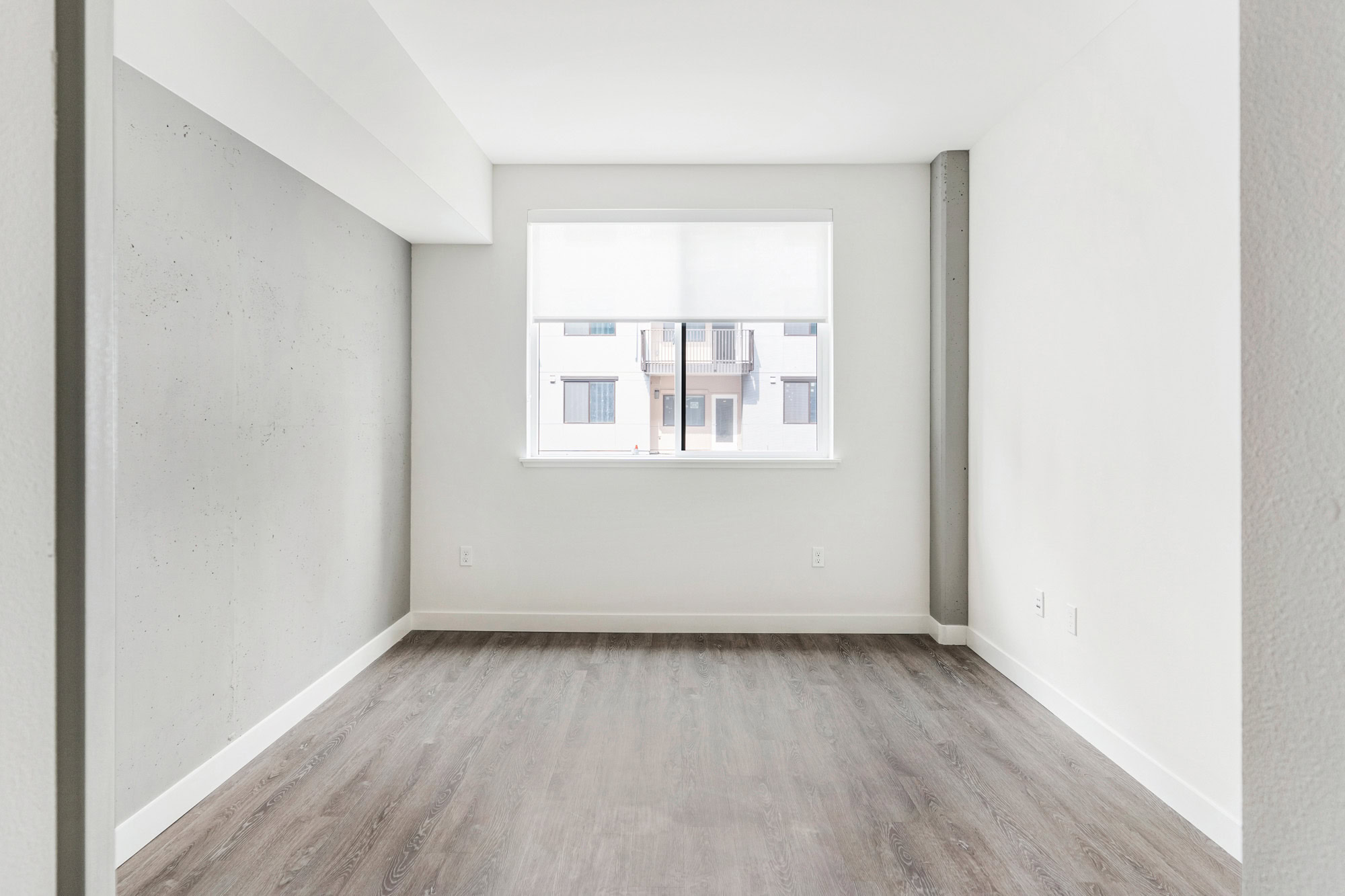 An open plan living room at a Webster Eleven apartment in downtown Oakland