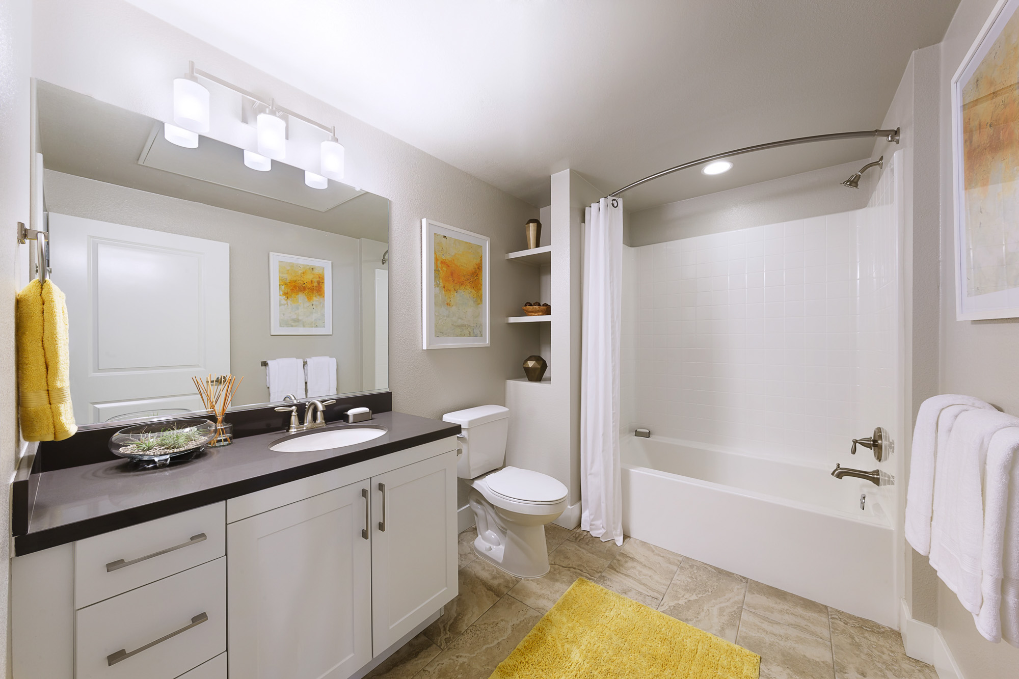 The bathroom in an Alder apartment in Northridge, CA.