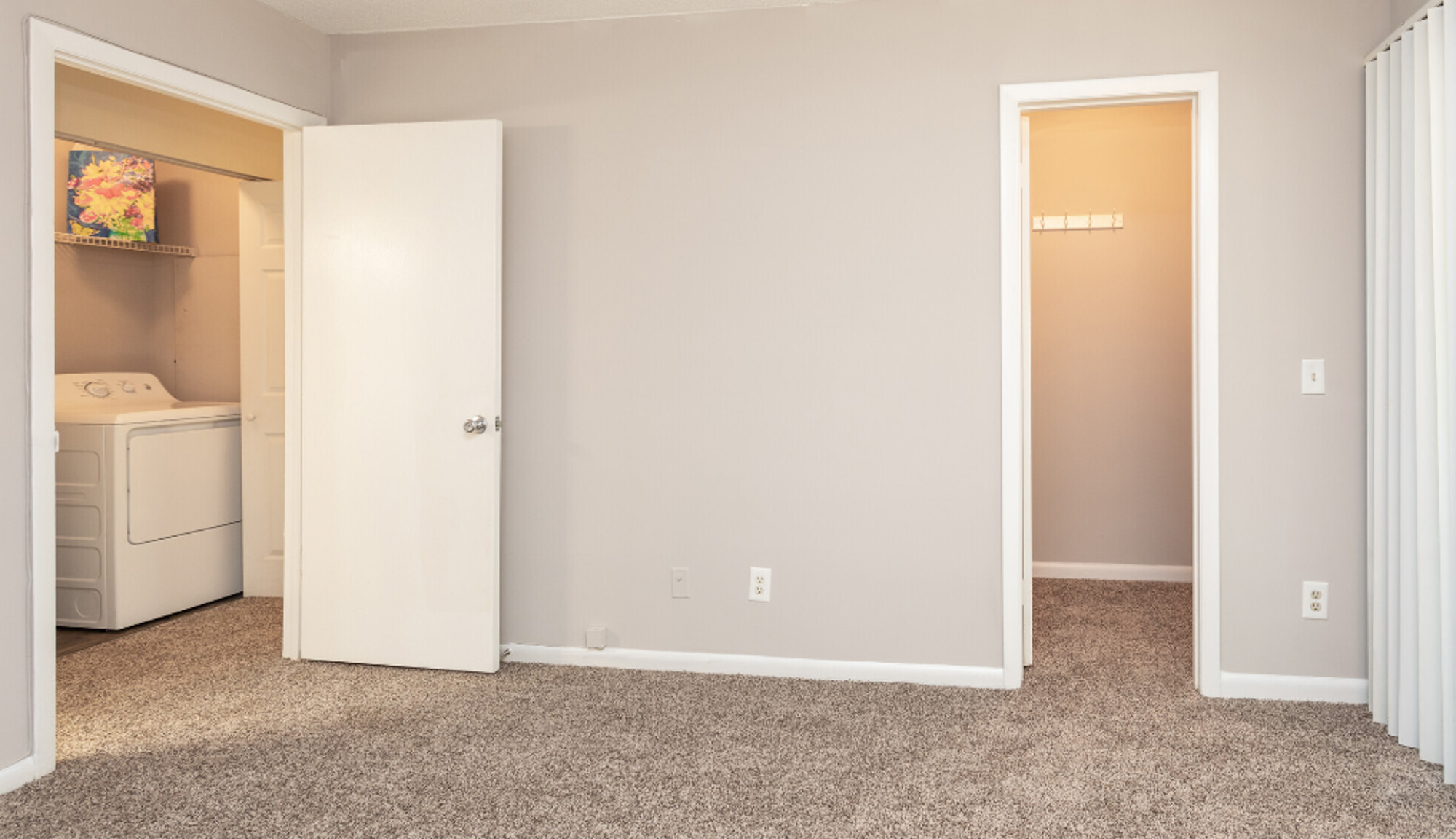 An apartment living room at Millbrook apartments in Raleigh, NC.