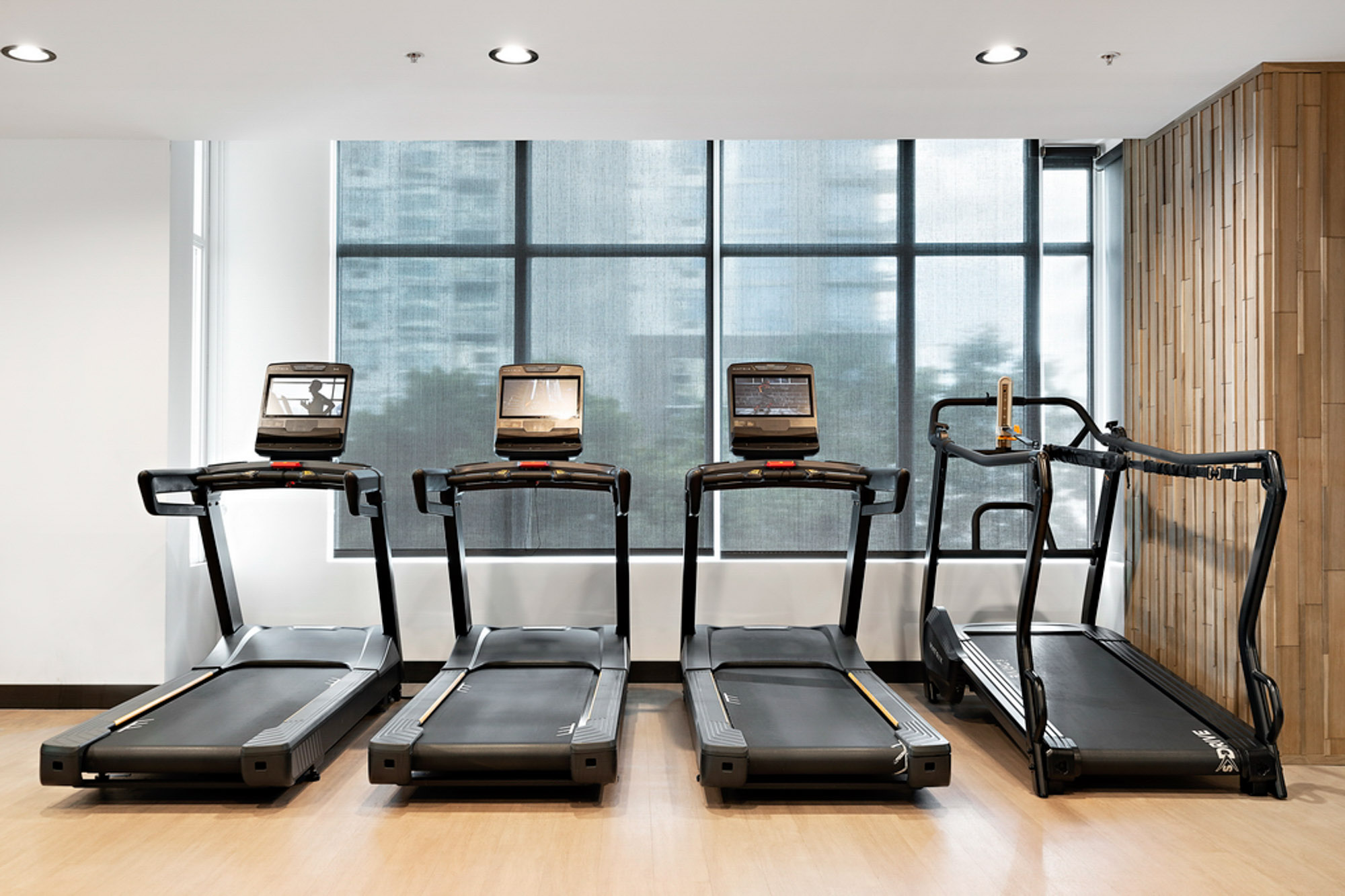 Fitness track studio at Vantage Pointe apartments in San Diego, CA