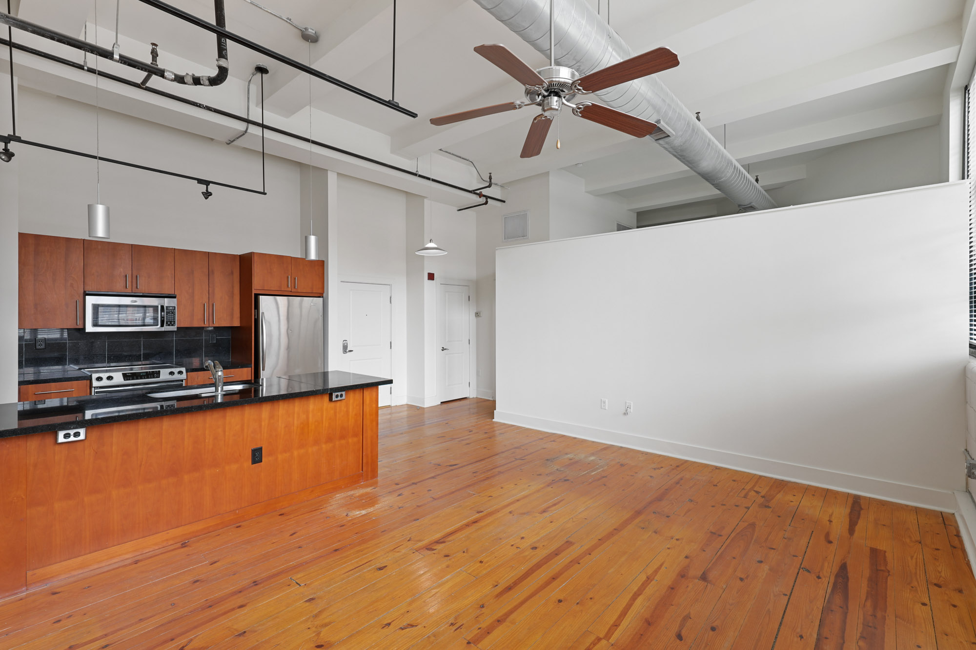 Lucky Strike kitchen at River Lofts at Tobacco Row apartments in Washington,DC