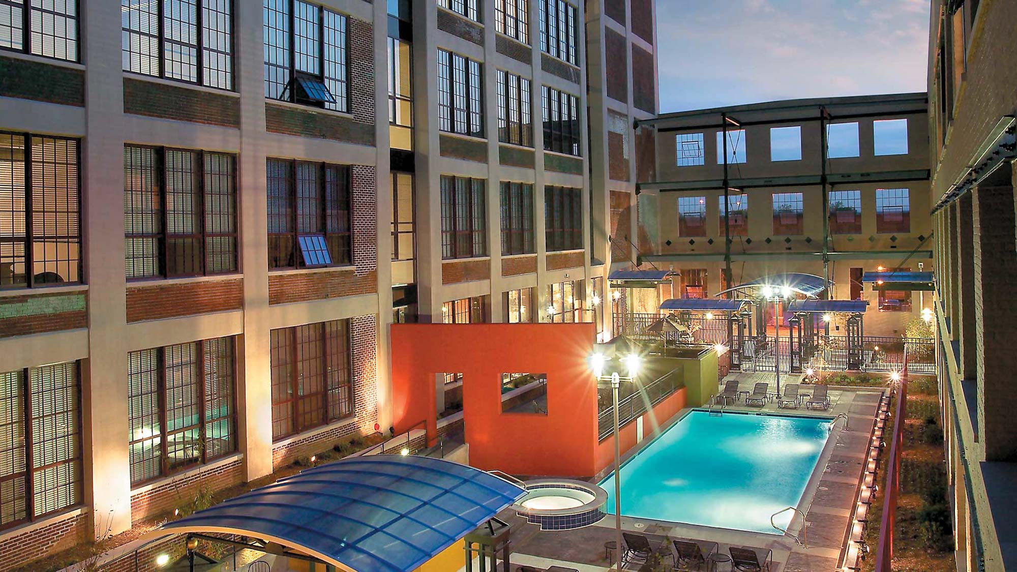 Pool at River Lofts at Tobacco Row apartments in Washington,DC