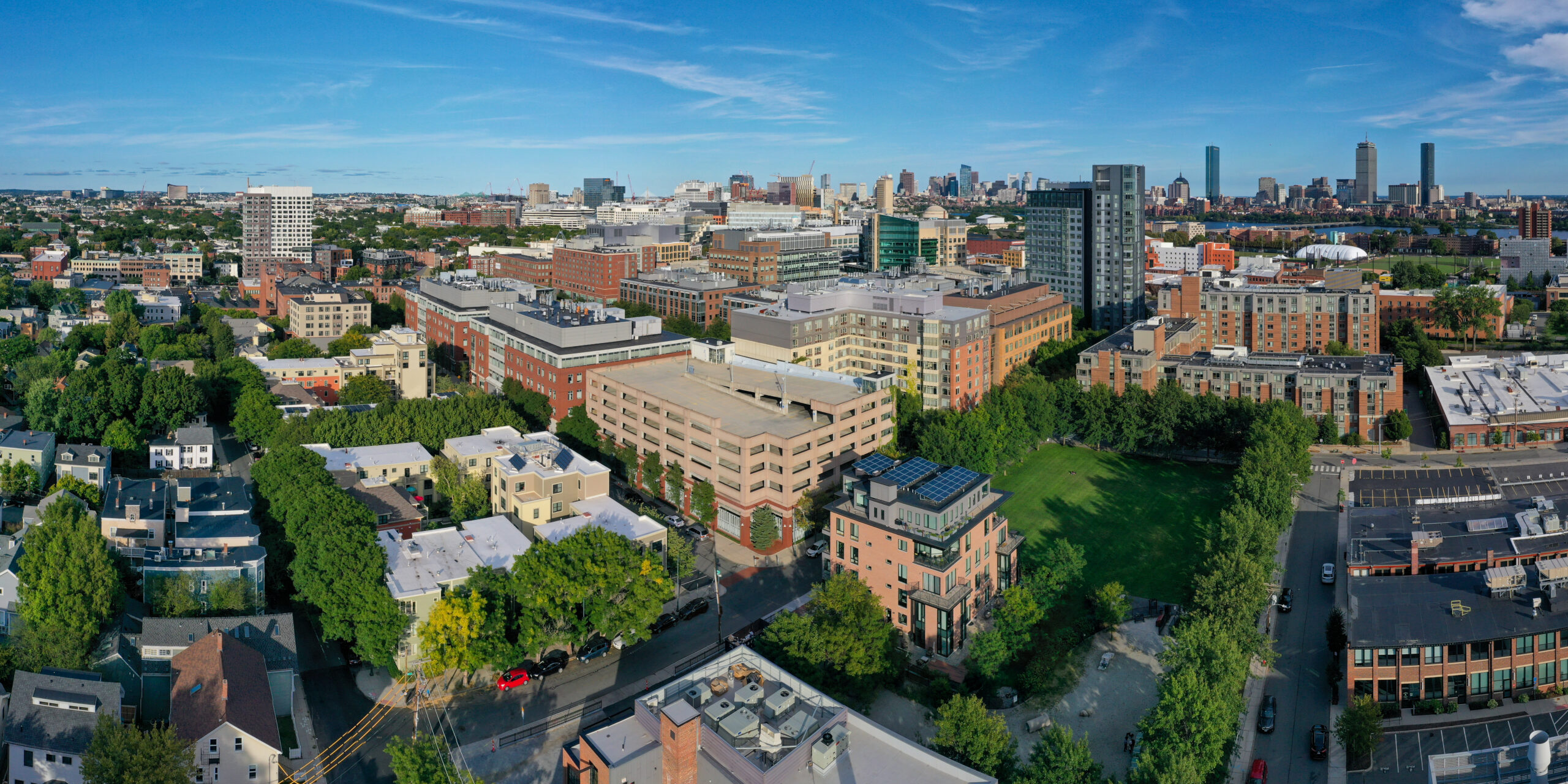 Wide aerial view of University Park