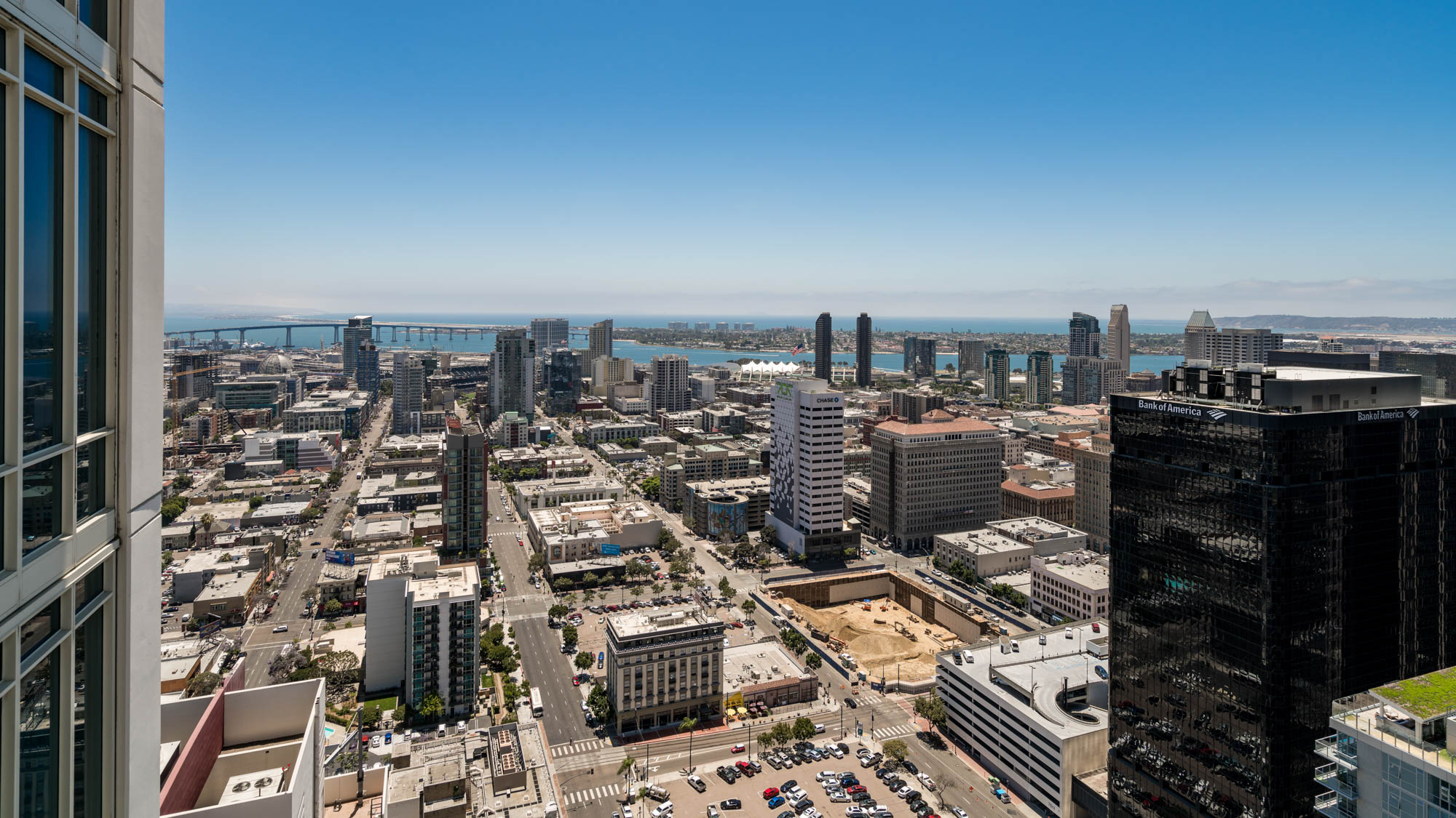 Patio view of Vantage Pointe apartments in San Diego, CA